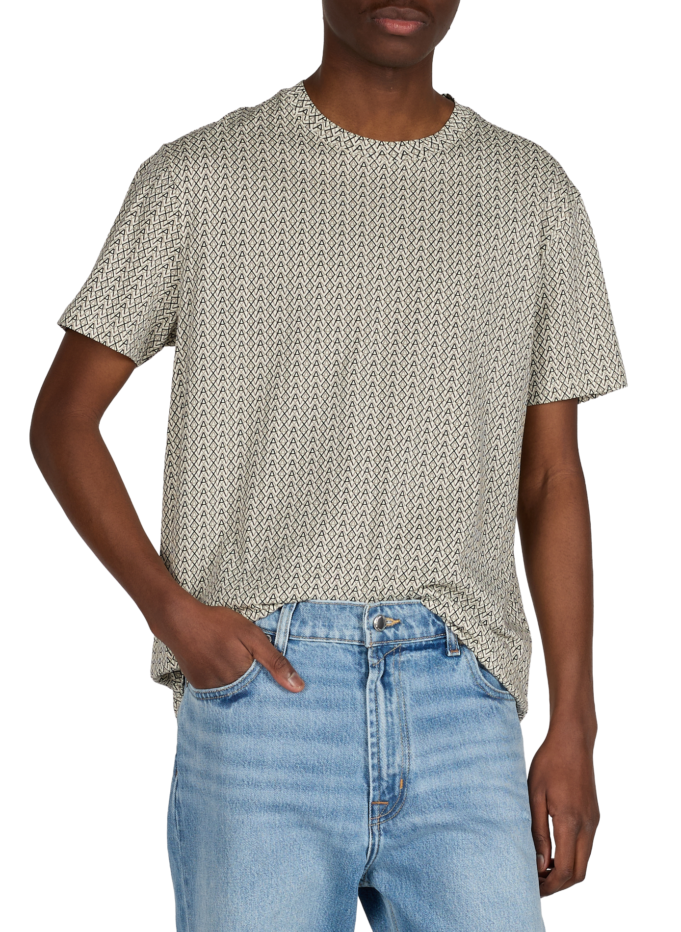 Biker-style cotton t-shirt ARMANI EXCHANGE Beige