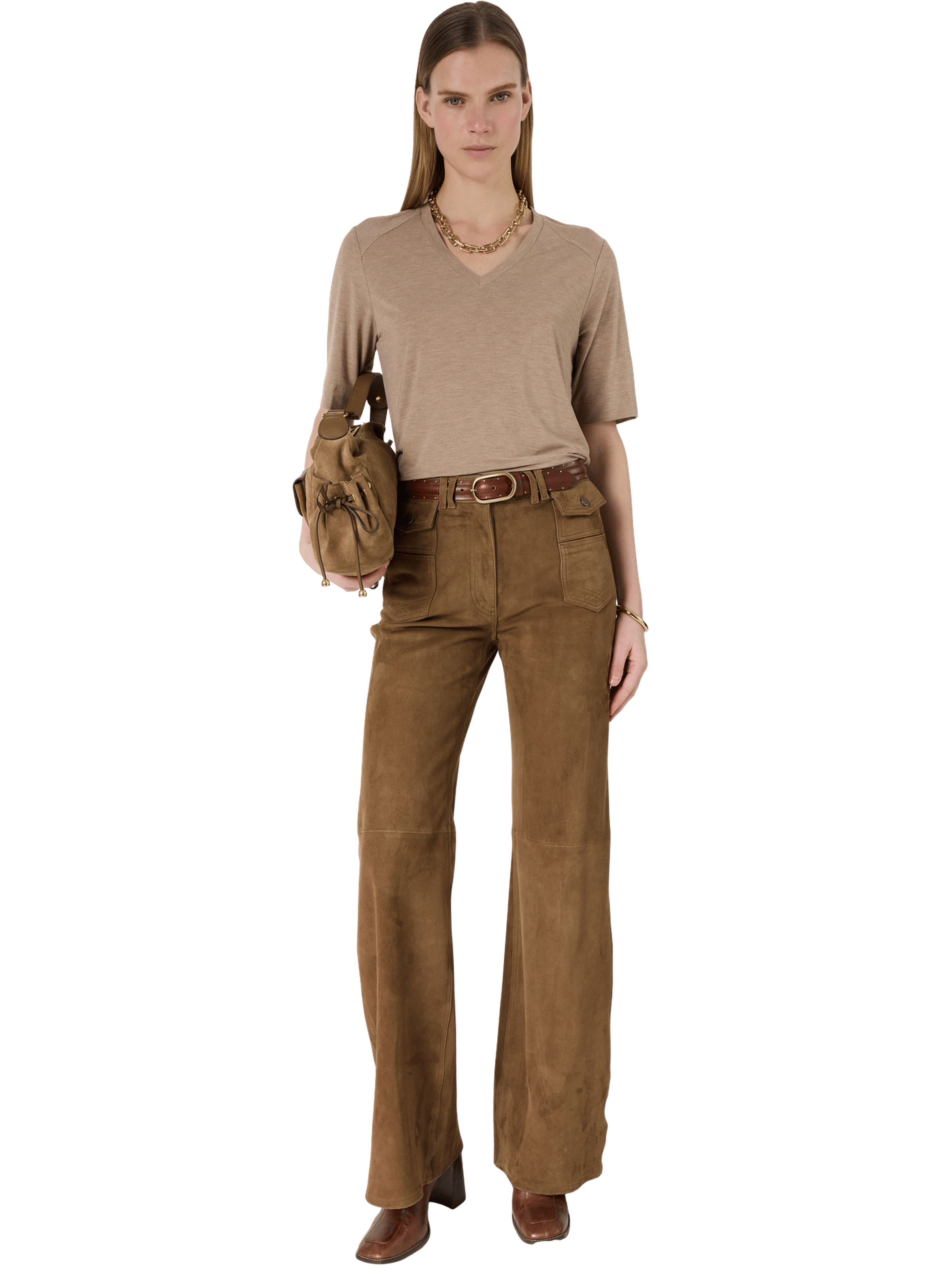 T-shirt v fluide - malvine GERARD DAREL Marron