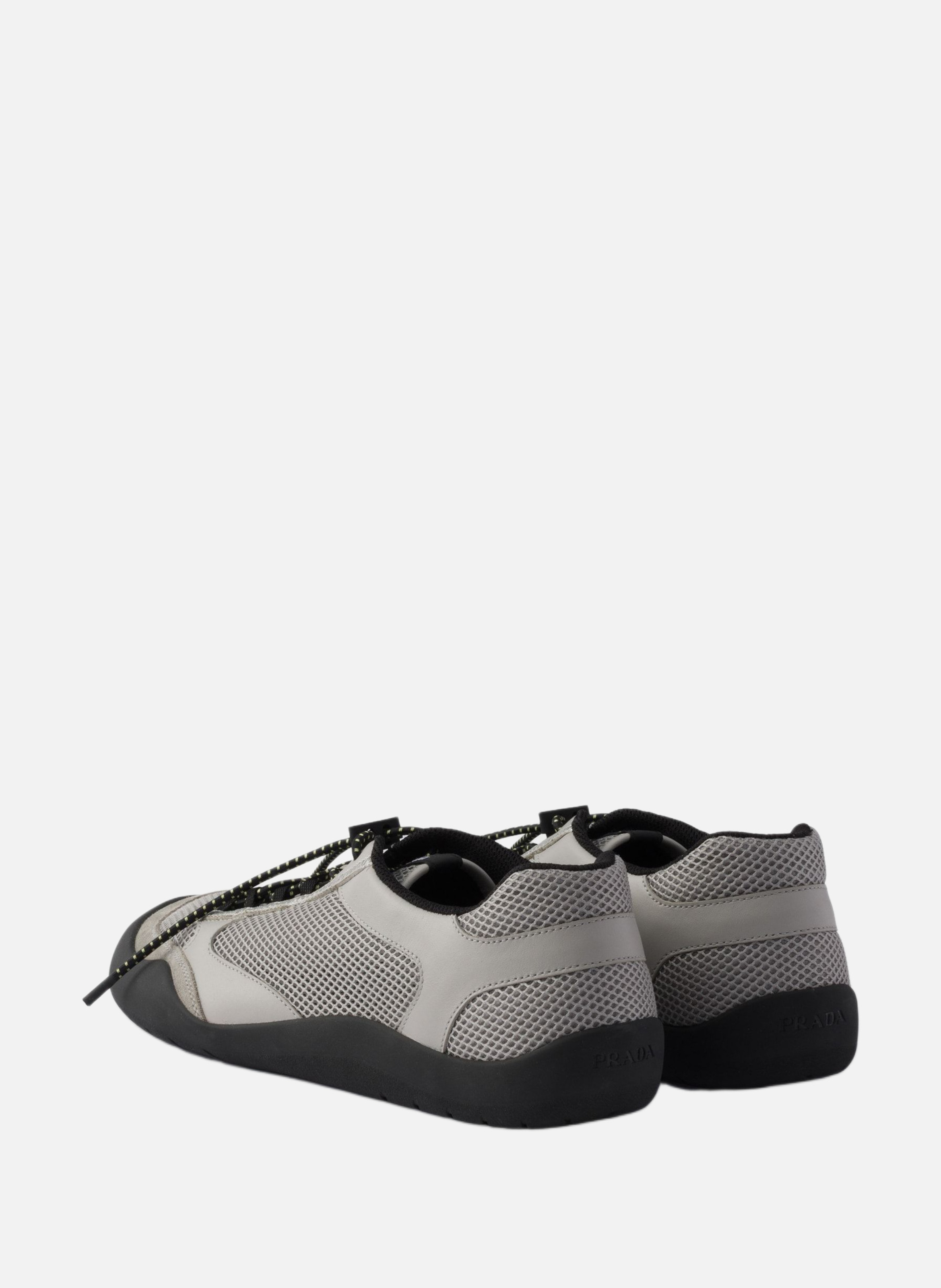 Baskets speedrock en cuir et mesh PRADA Gris