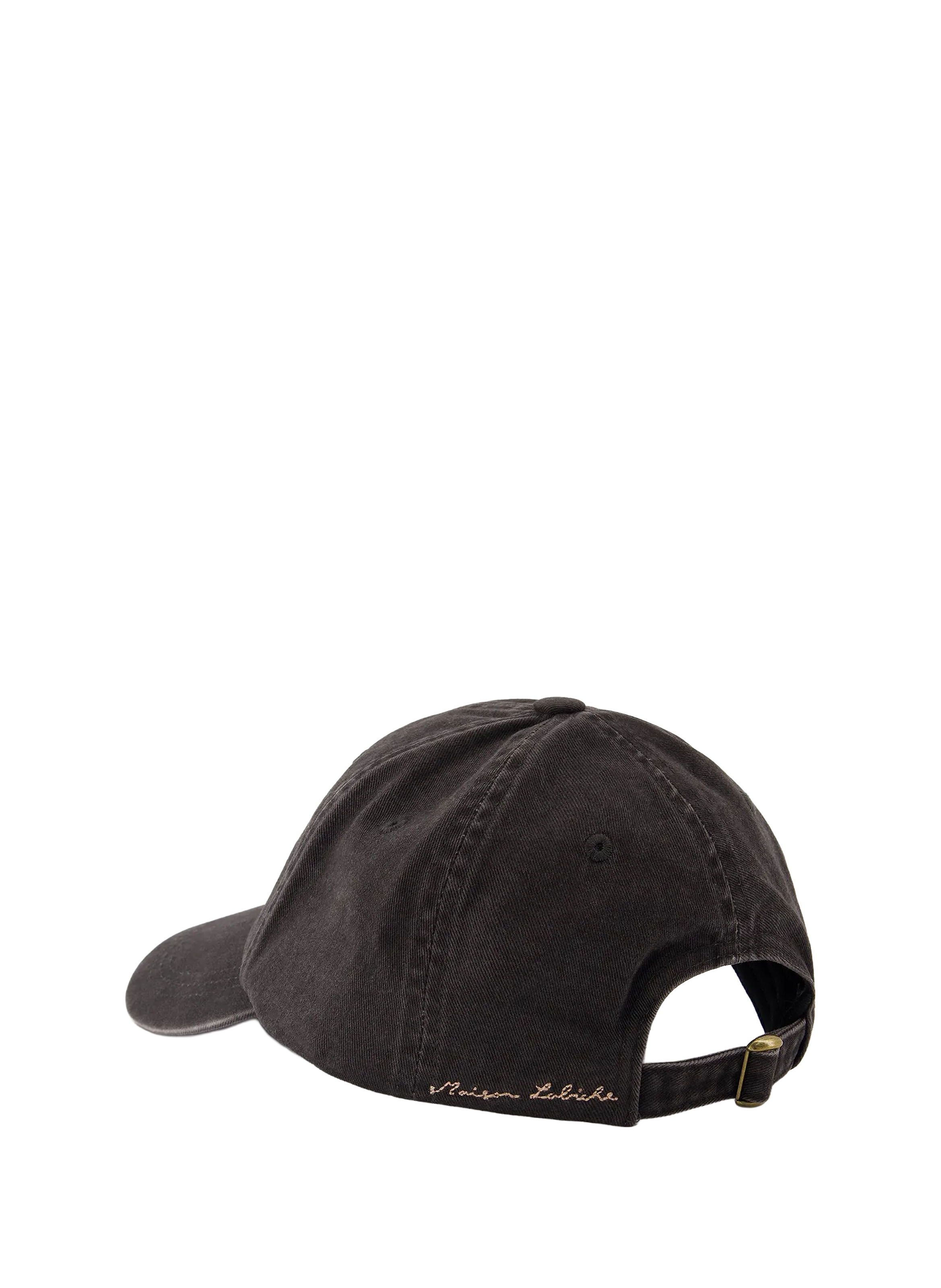 Cap Beaumont embroidered in cotton MAISON LABICHE Black