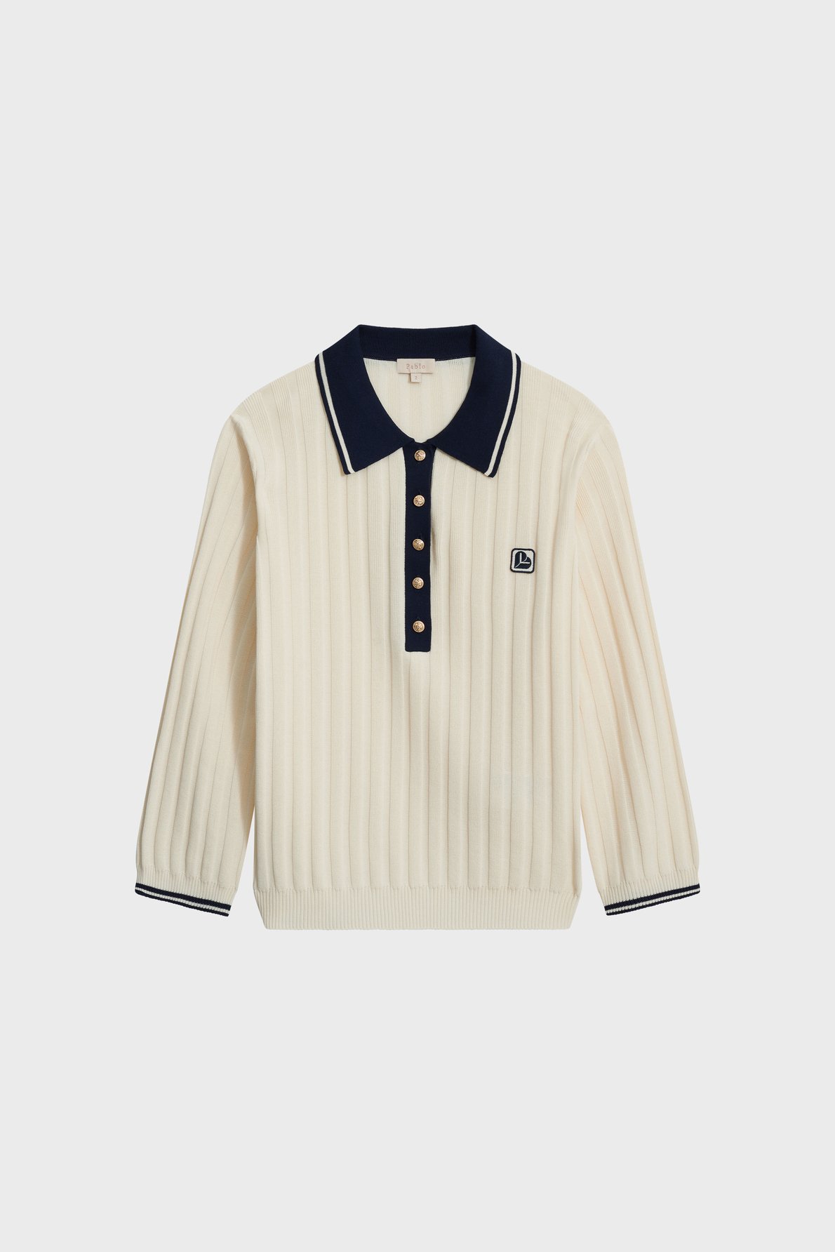 Polo contrasté à boutons dorés - lenaig PABLO Beige