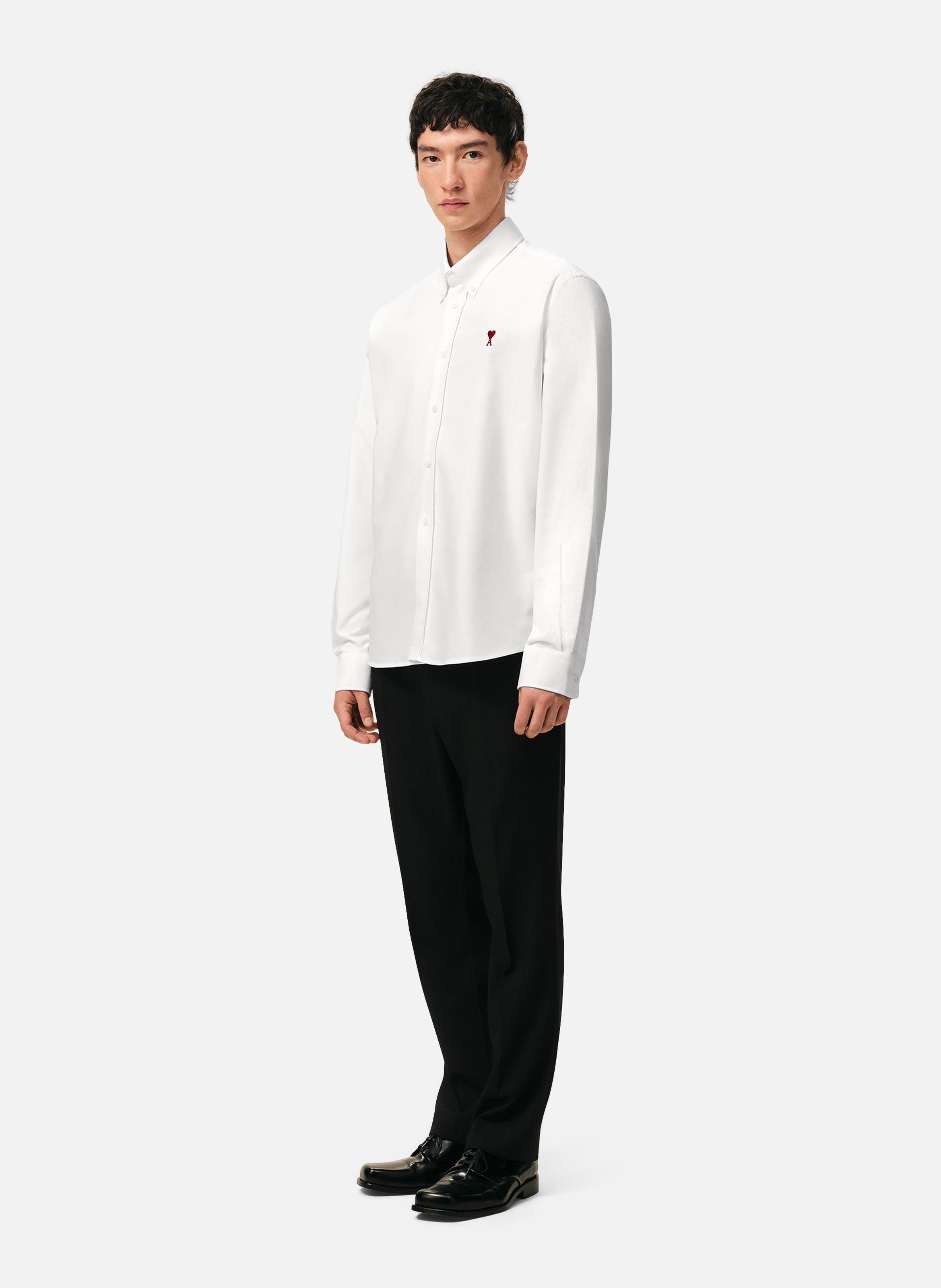 Chemise Col Boutonné Ami de Coeur unisexe AMI PARIS Blanc