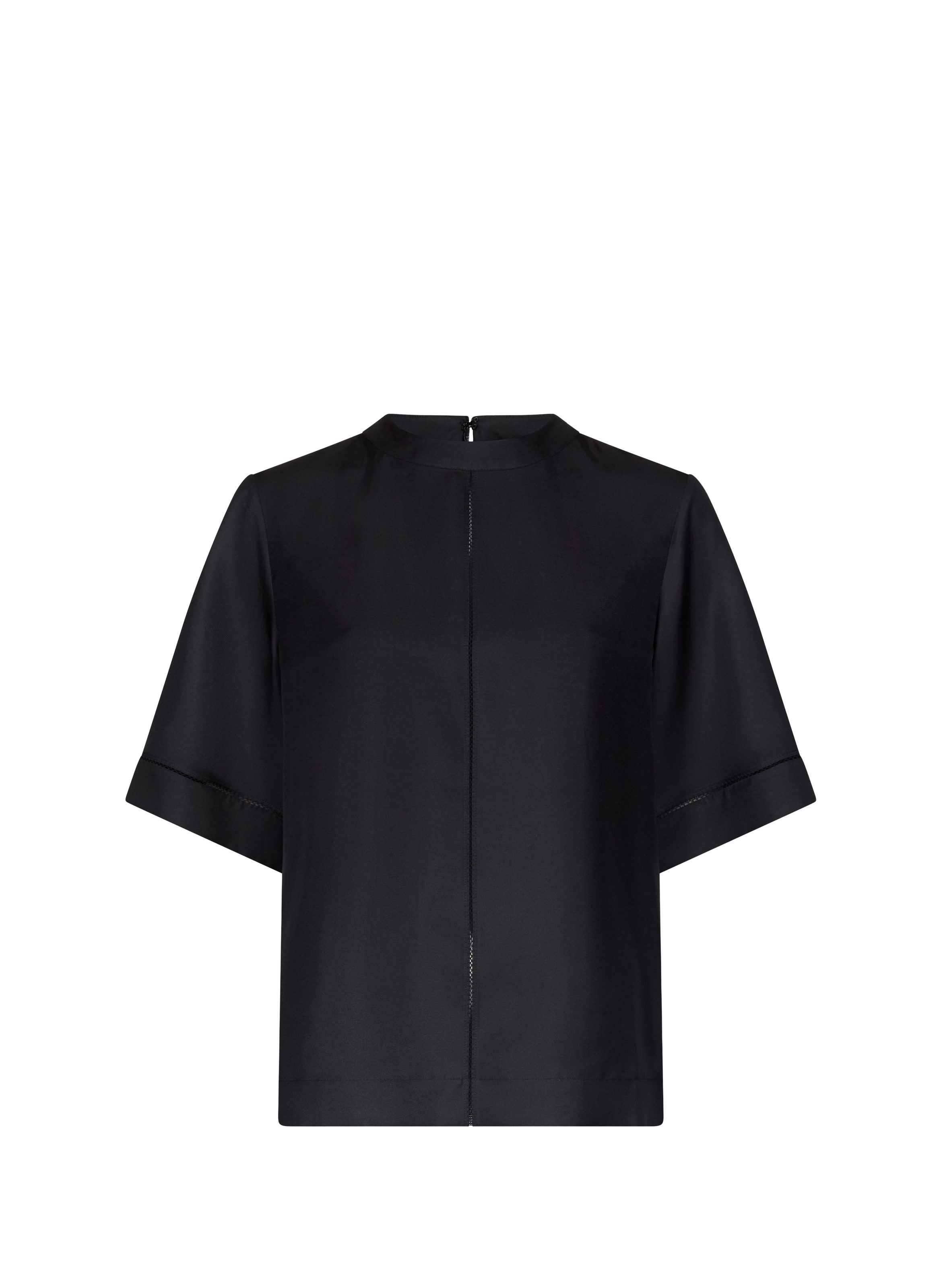 Short-sleeved silk top LOULOU DE SAISON Black