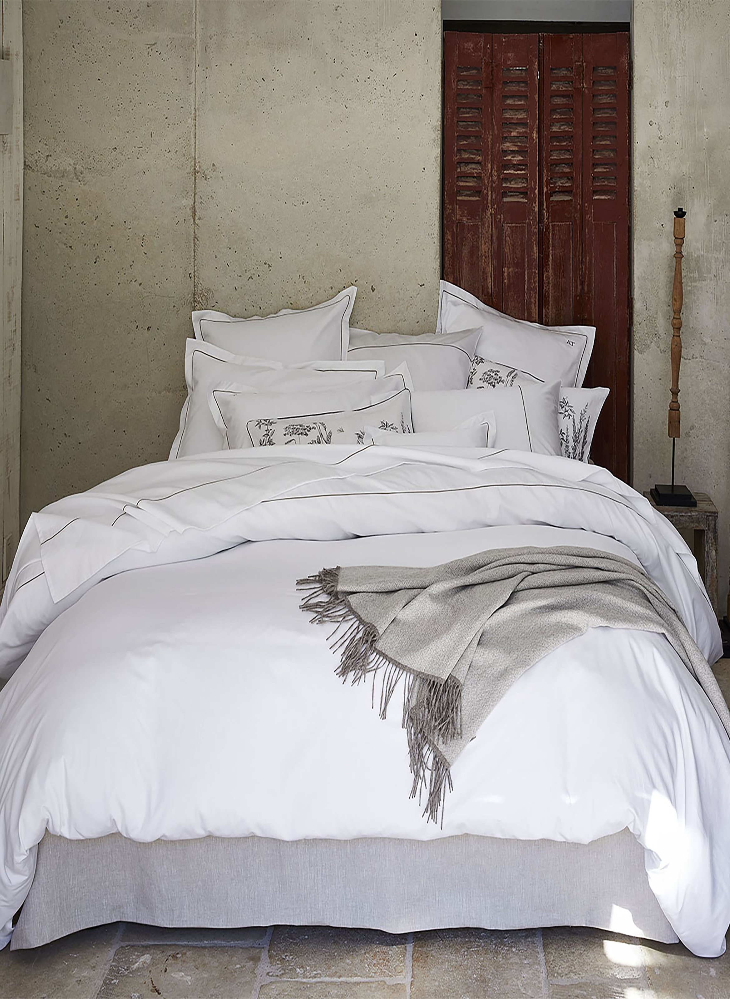 Housse de couette unie en jaquard et satin de coton biologique, orsay ALEXANDRE TURPAULT Blanc