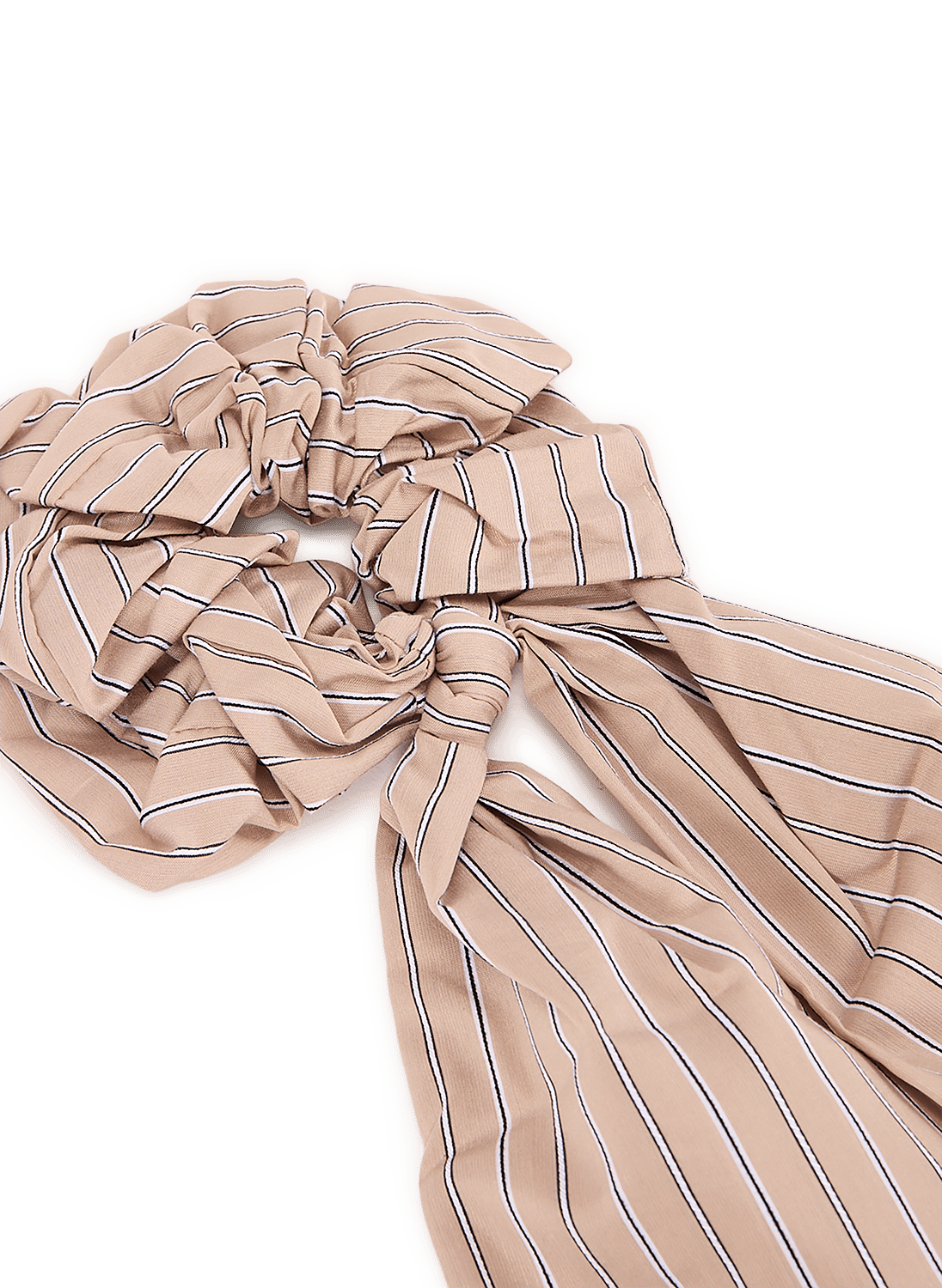 Striped ribbon scrunchie SAISON 1865 Beige