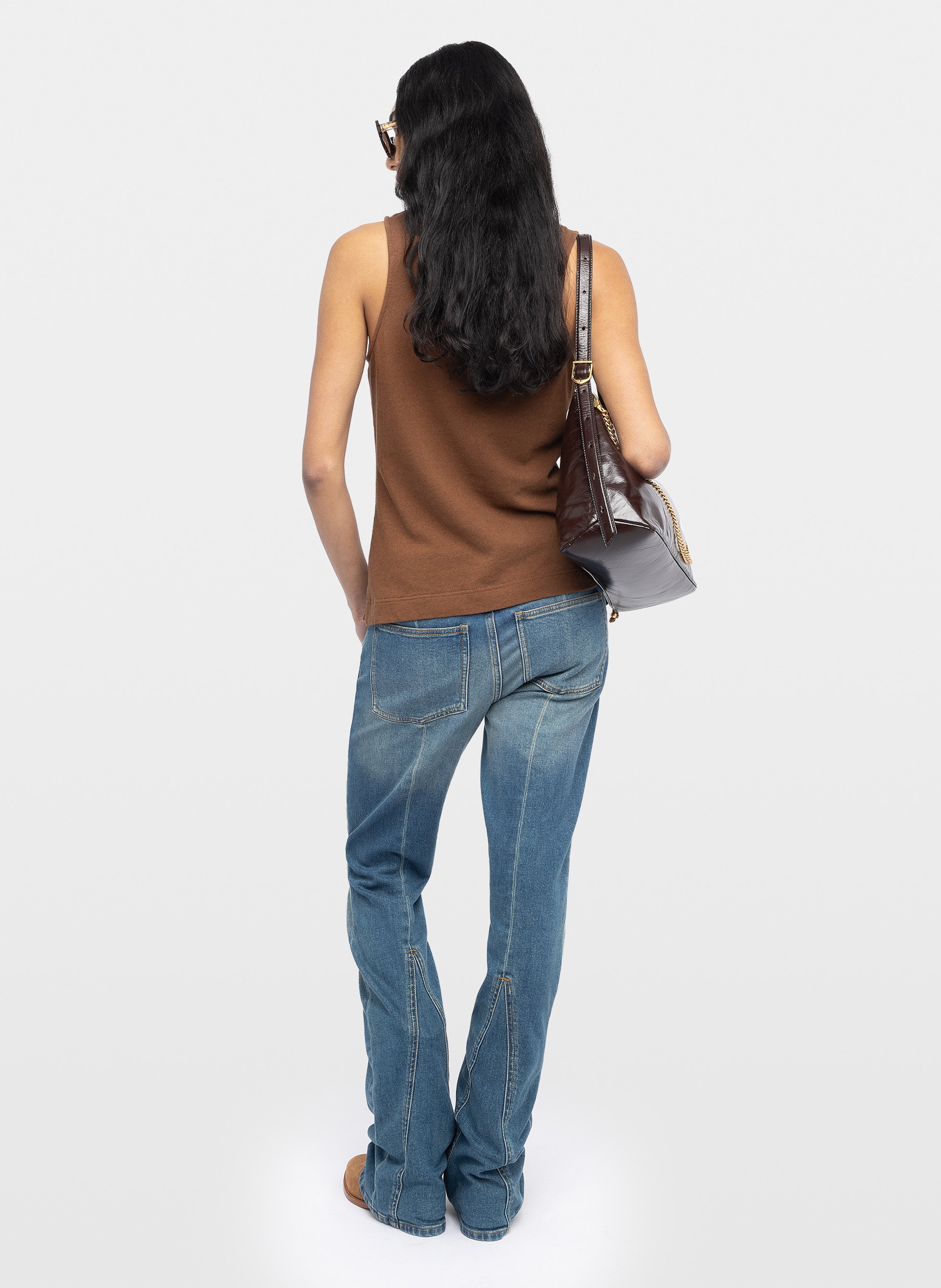 Top sans manches à lacets uni ana ZADIG&VOLTAIRE Marron