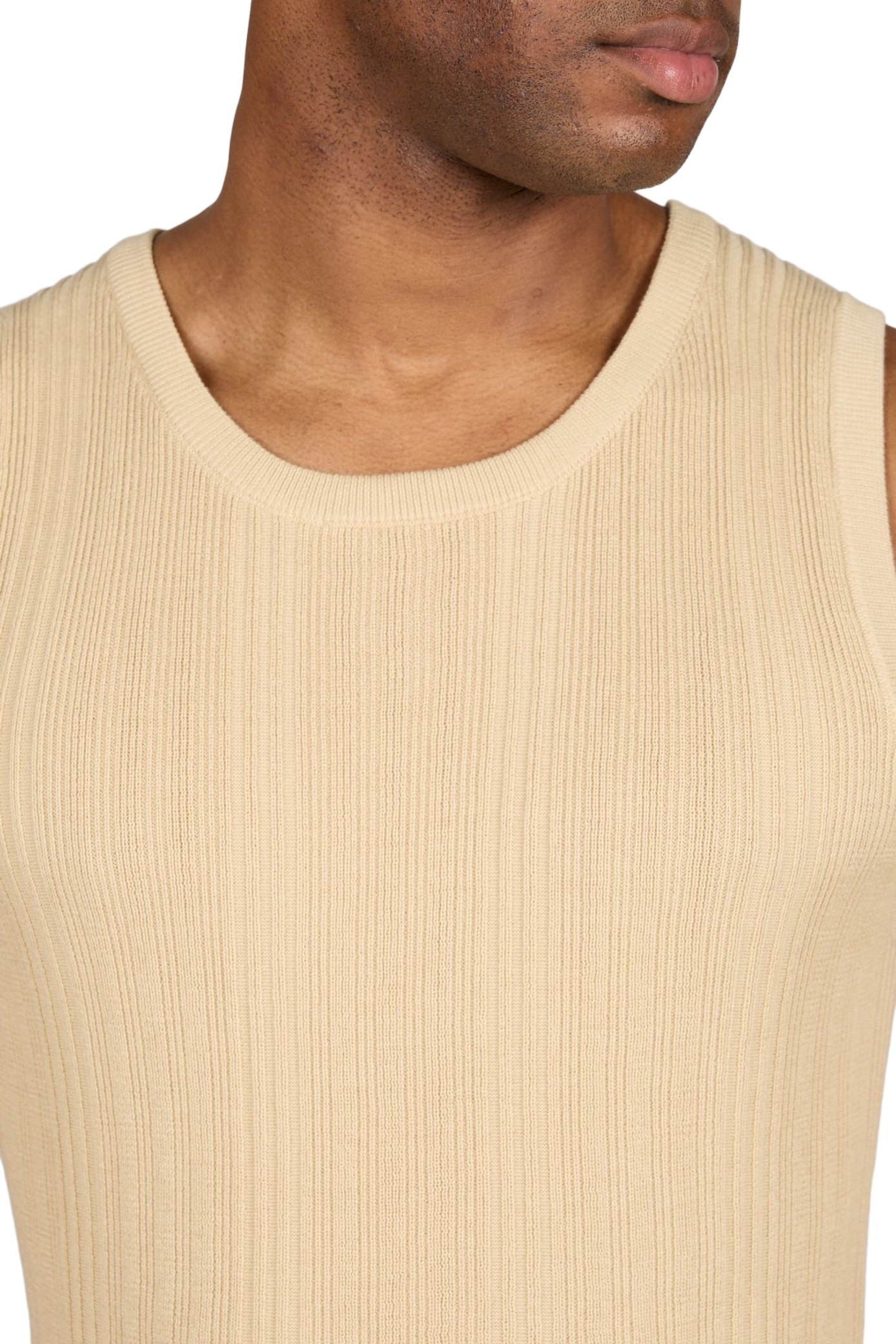 Débardeur côtelé en coton CARRER Beige