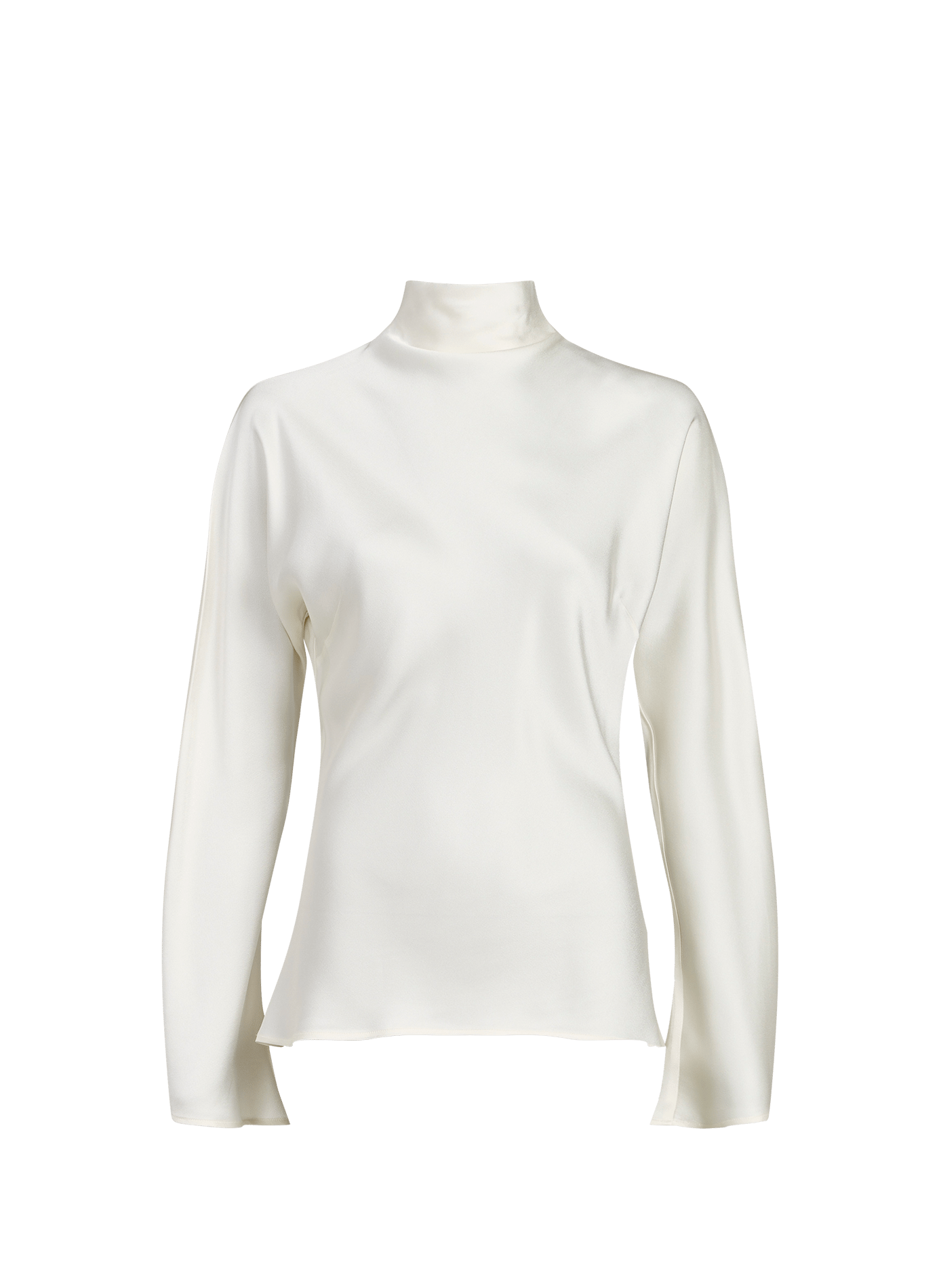 Top with satin-effect buttoned collar ROHE FRAMES Beige