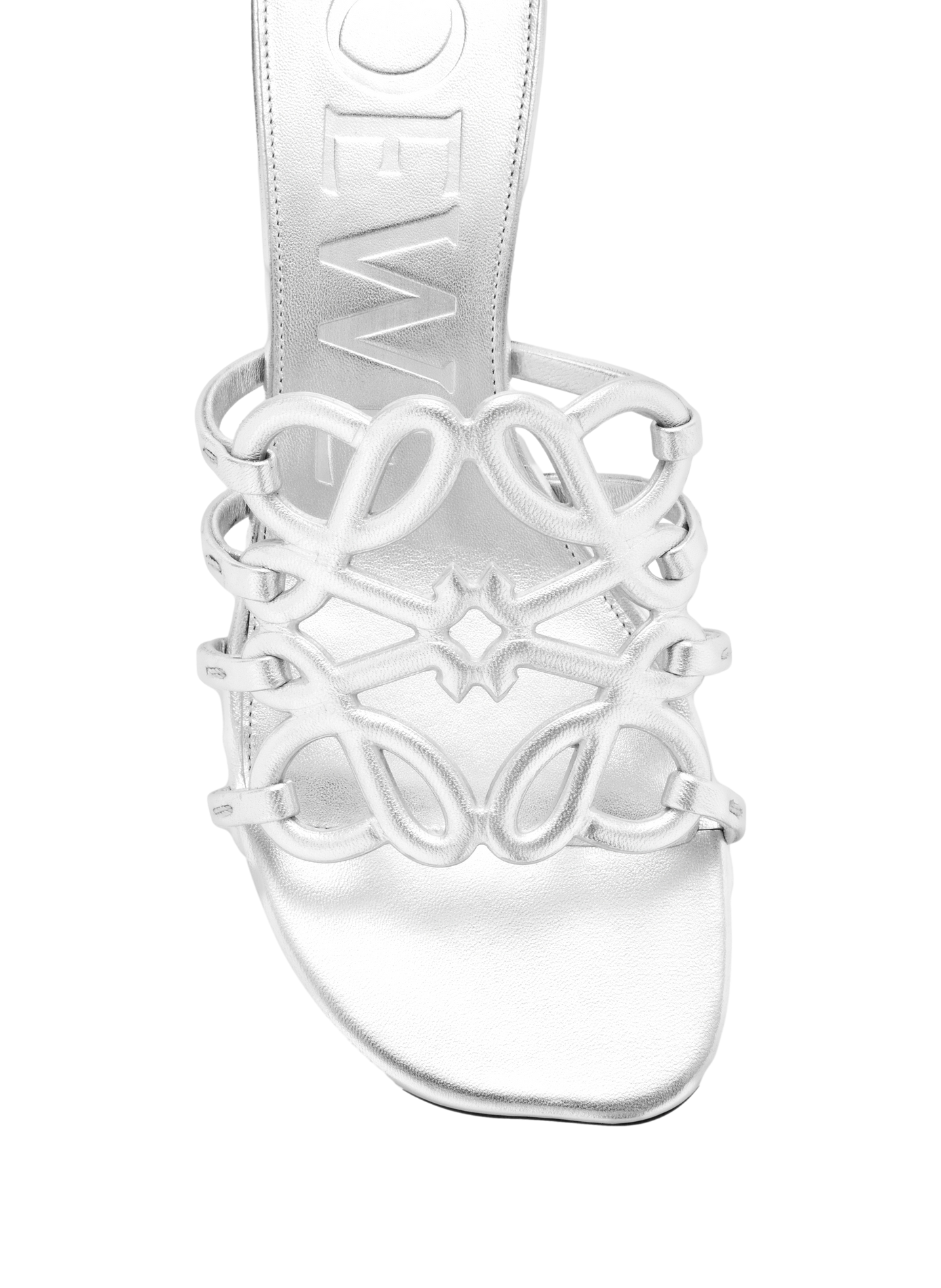 Petal Anagram Lamb Leather Mules LOEWE Silver
