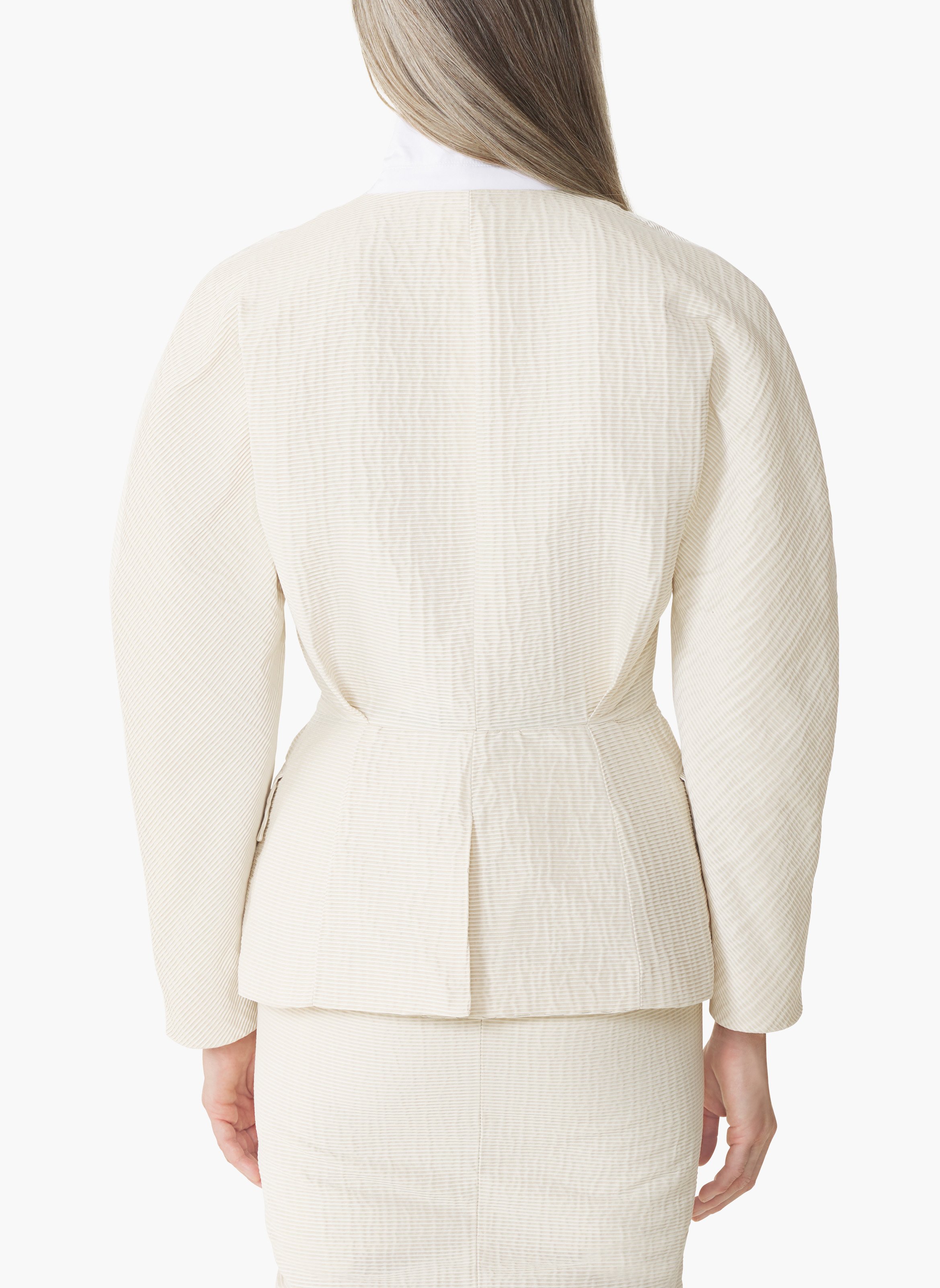 Veste ceinturée en jacquard LANVIN Blanc