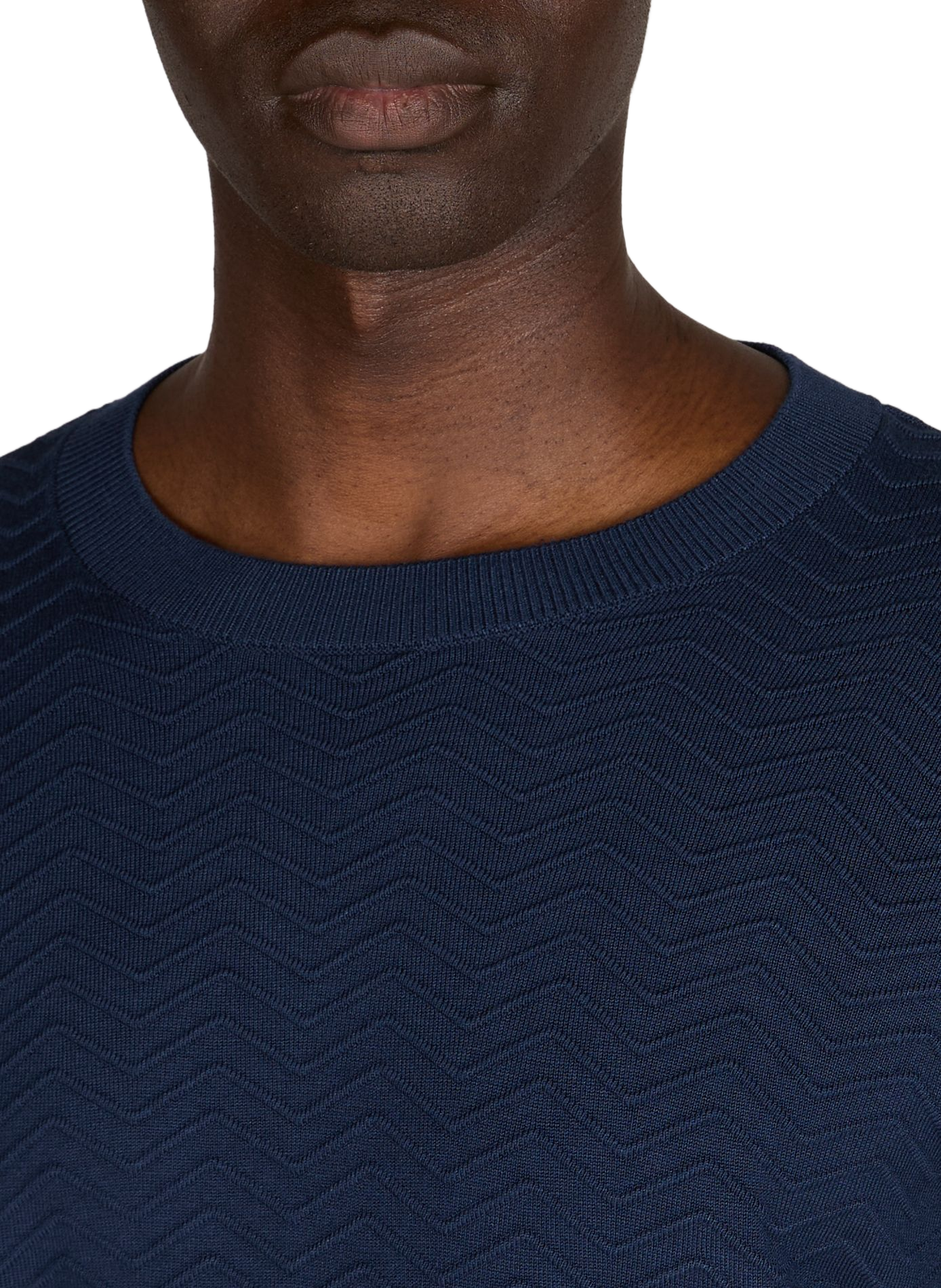 Straight knit sweater in zigzag pattern ARMANI EXCHANGE Blue