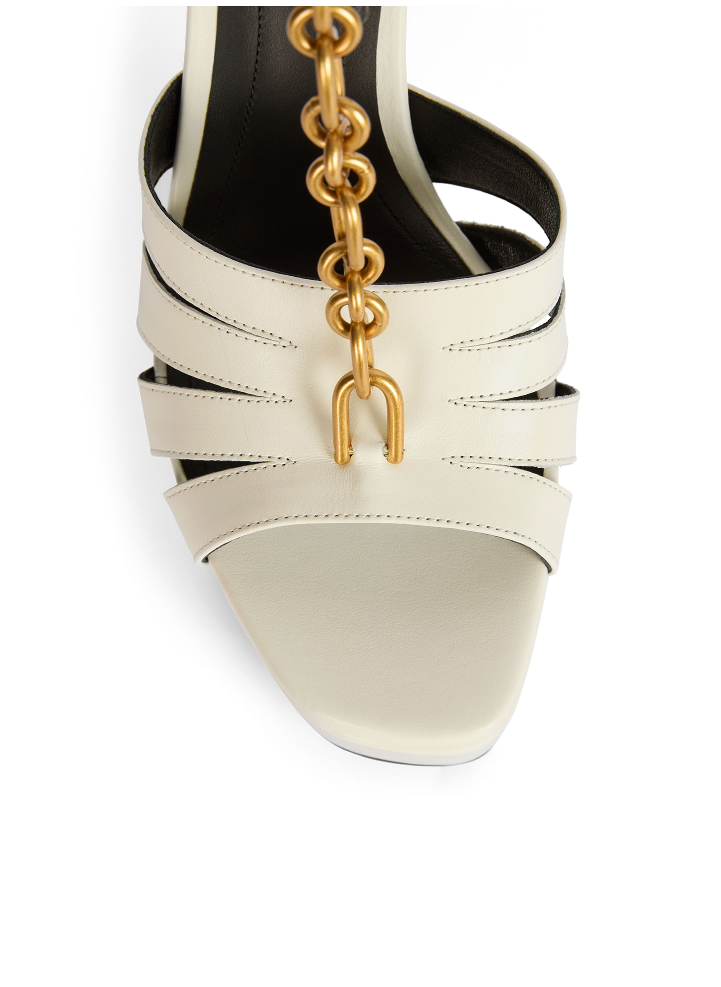 Sandales sync à plateforme en cuir lisse BALMAIN Blanc