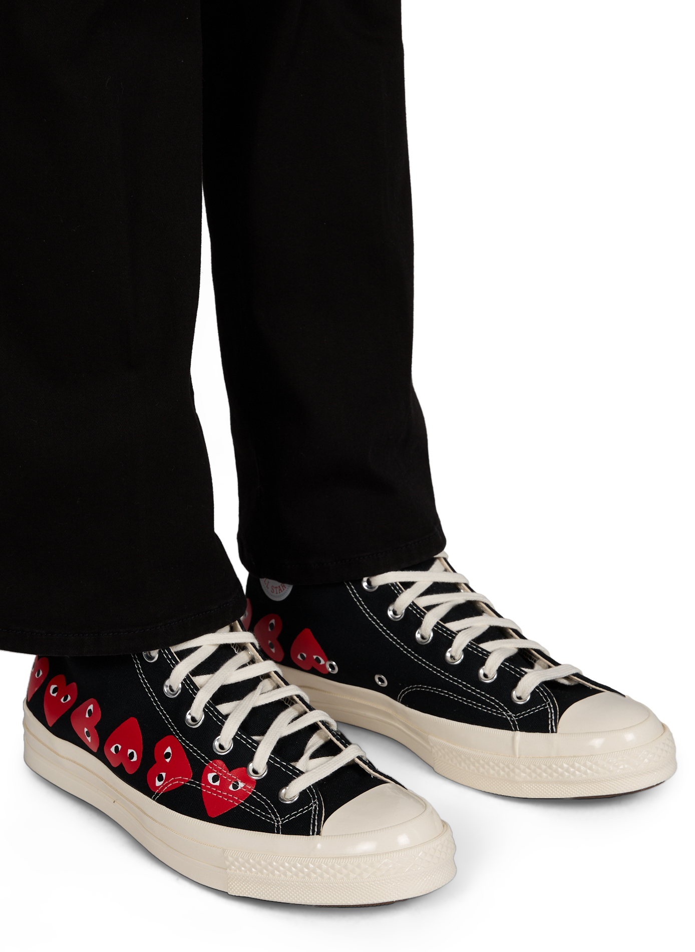 Baskets montantes coeurs en coton COMME DES GARCONS PLAY Noir
