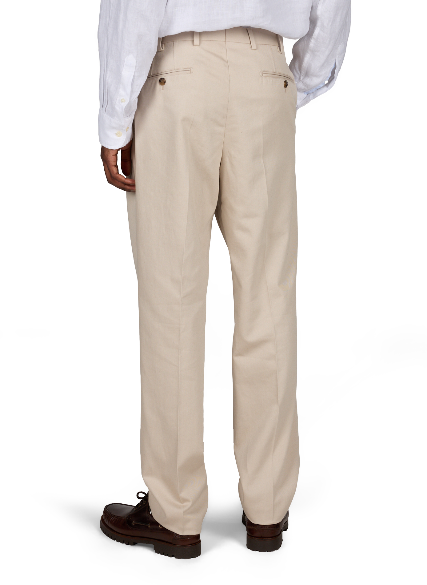 Straight cotton and linen trousers FACONNABLE Beige
