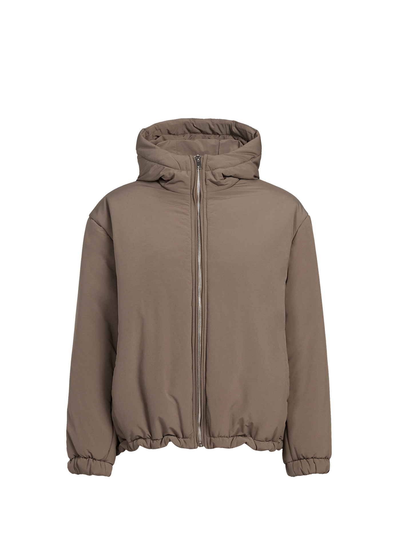 Long-sleeved hooded puffer jacket SAISON 1865 Khaki