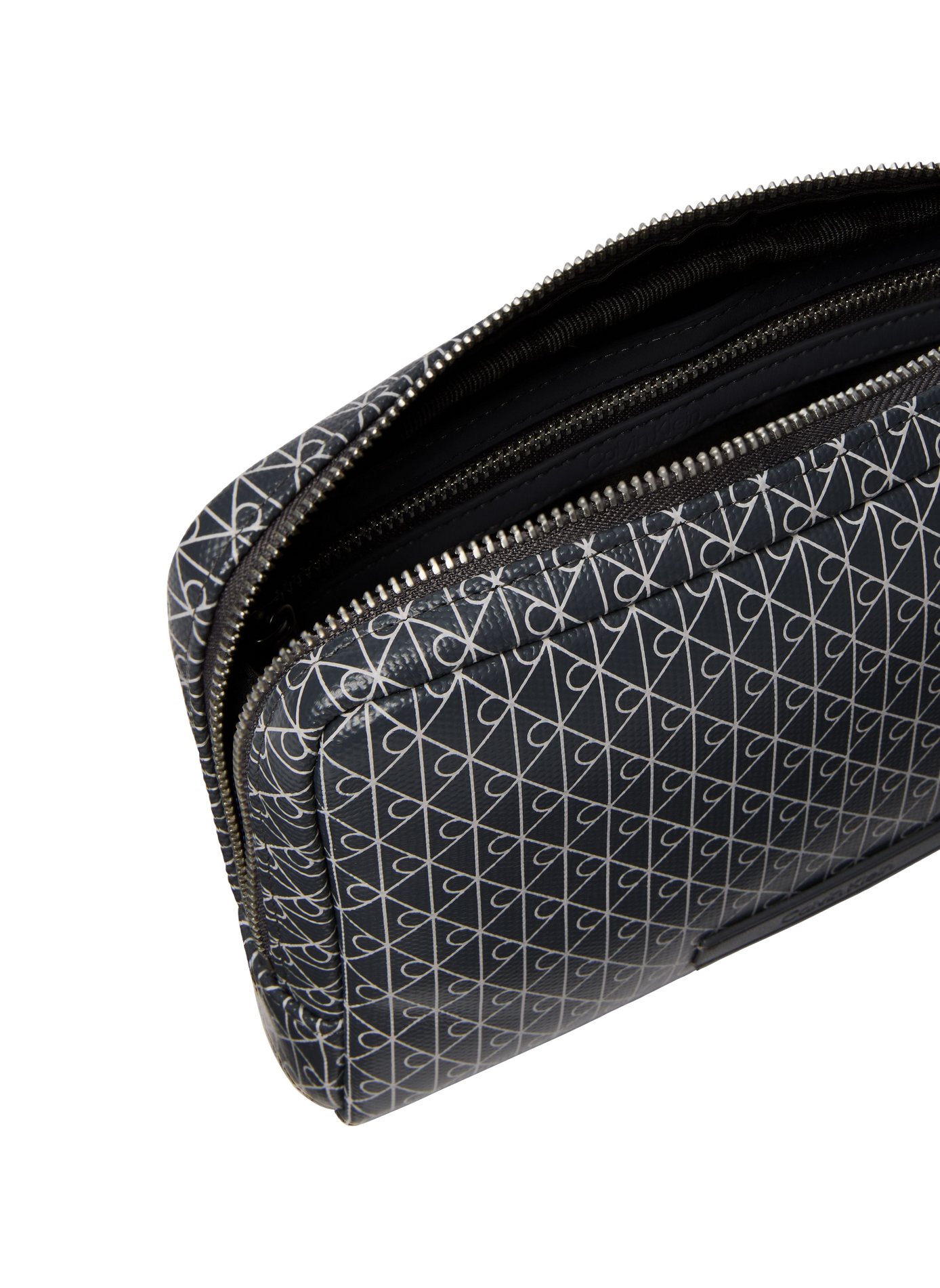 Zippered clutch with logo print CALVIN KLEIN Grey