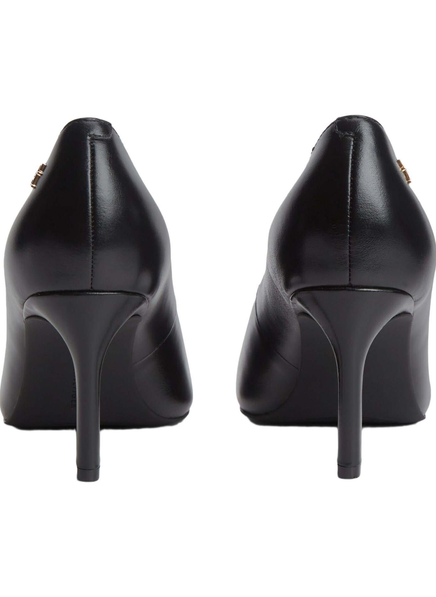 Escarpins à logo doré en cuir TOMMY HILFIGER Noir