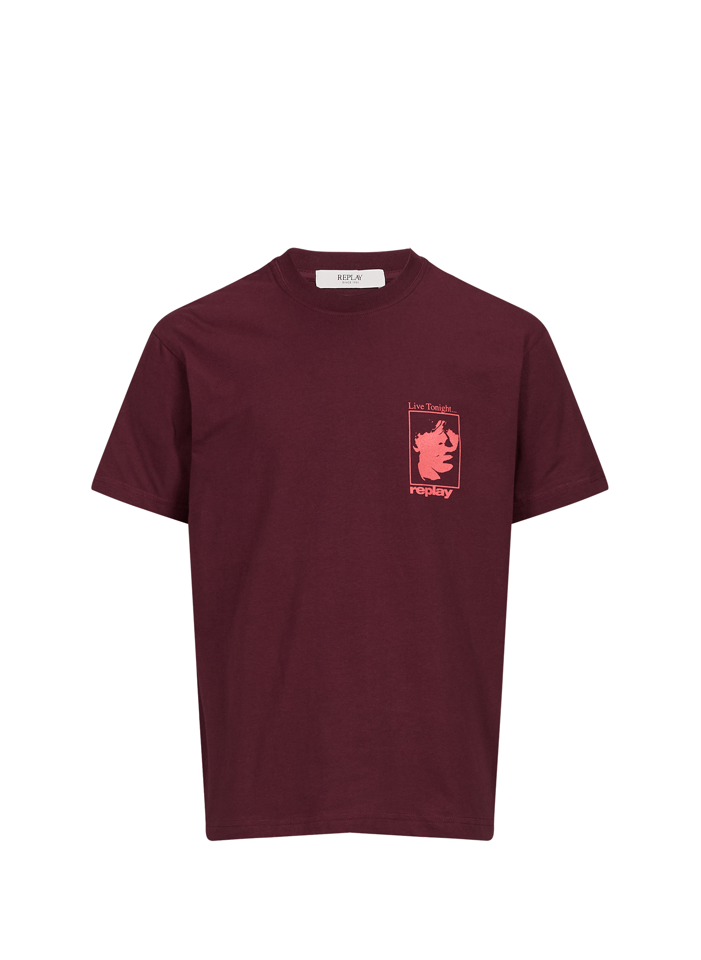 Cotton T-shirt with printed back REPLAY Red