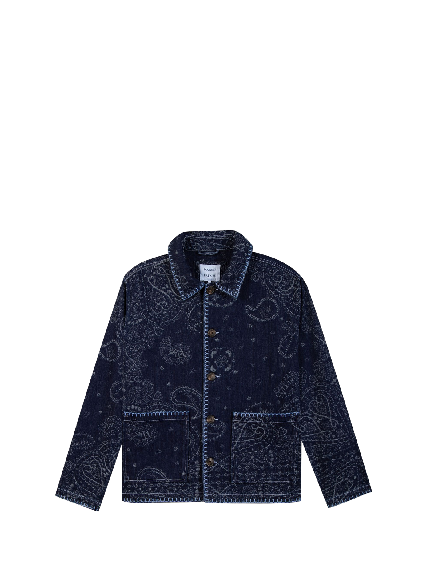Gerader Lemonnier Bandana Baumwoll-Blouson MAISON LABICHE Blau
