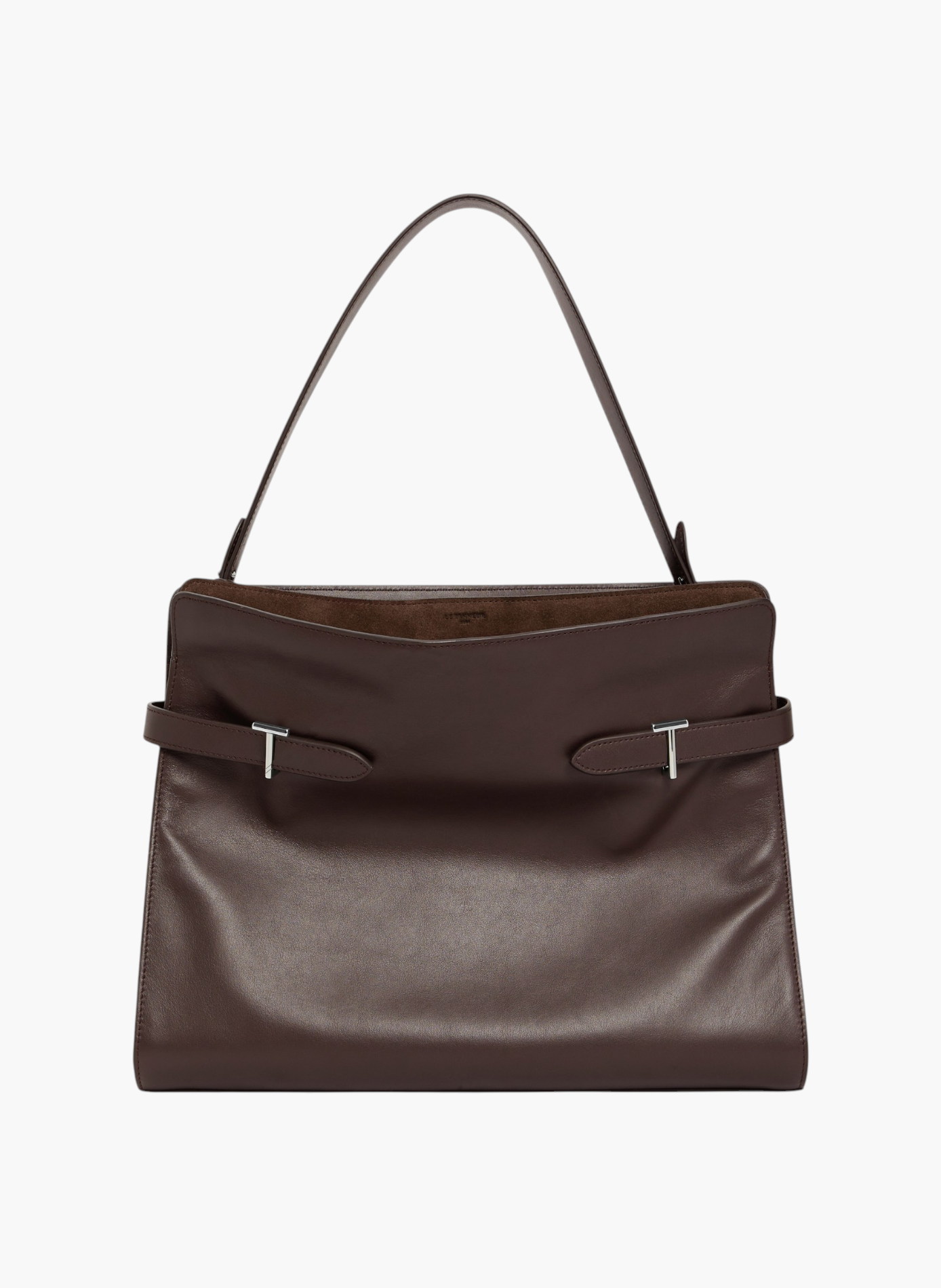 Sac porté épaule modèle maxi emie en cuir lisse et nubuck LE TANNEUR Marron