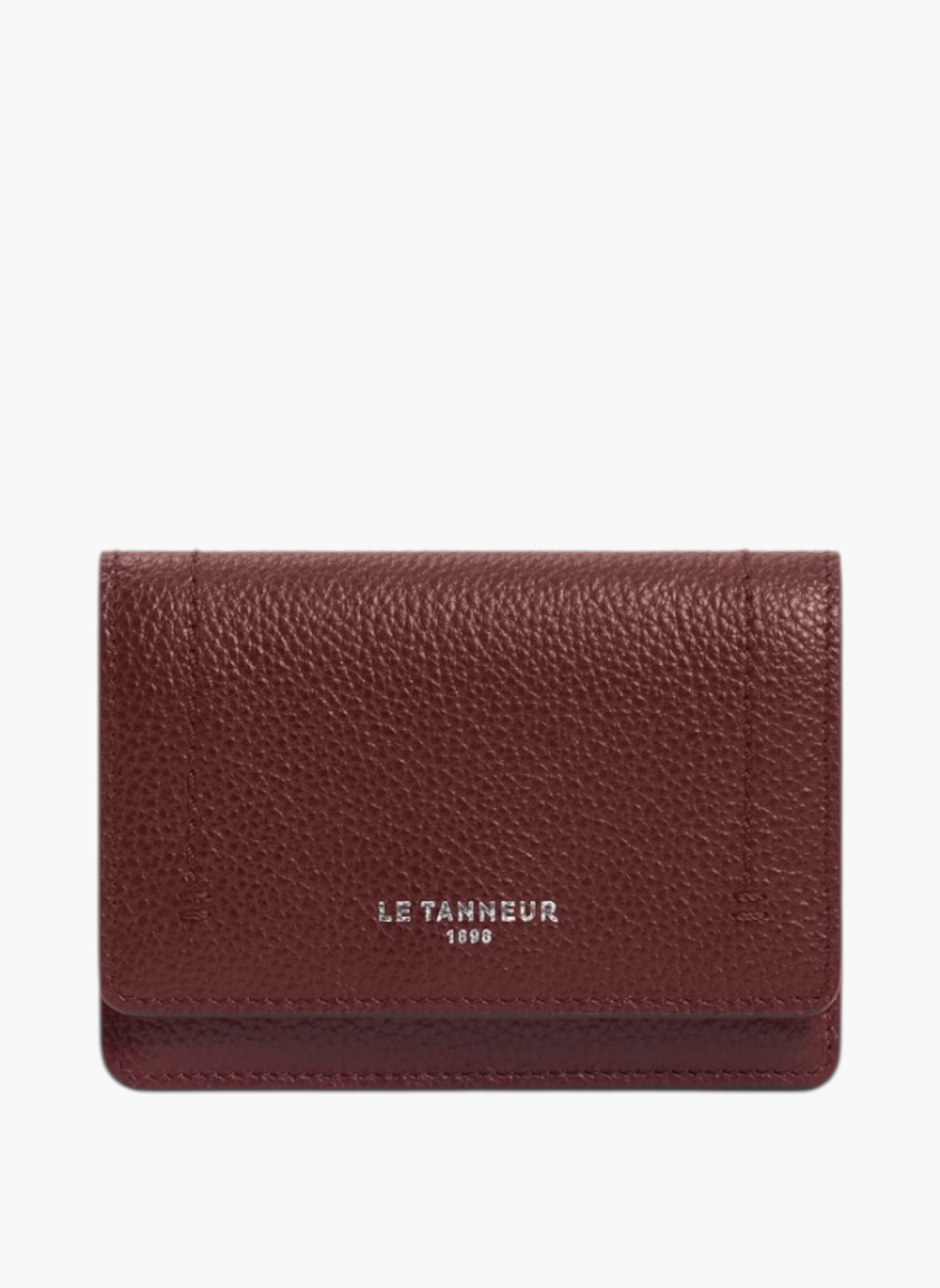 Petit porte cartes à rabat louison en cuir grainé LE TANNEUR Rouge