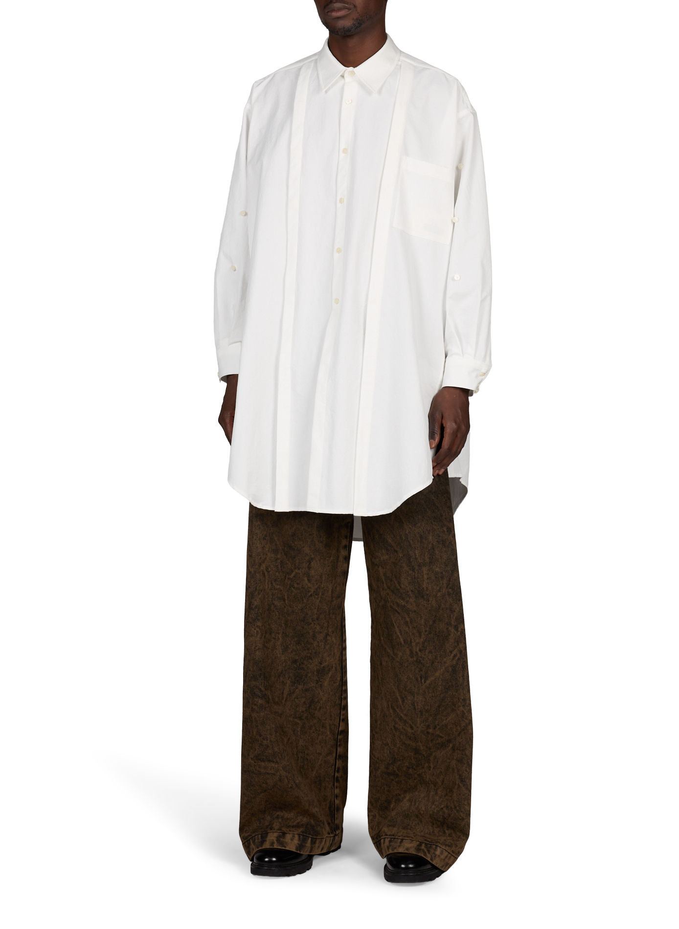 Mauro XL wide-leg jeans in cotton denim | Brown CAMPILLO Men