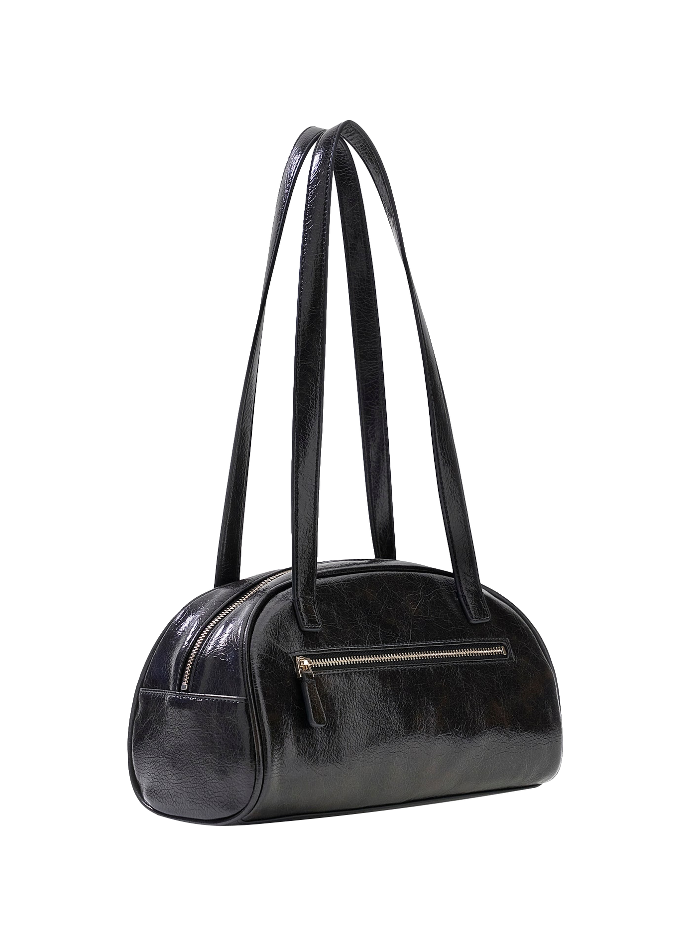 Sac porté épaule effet cuir verni GUESS Noir