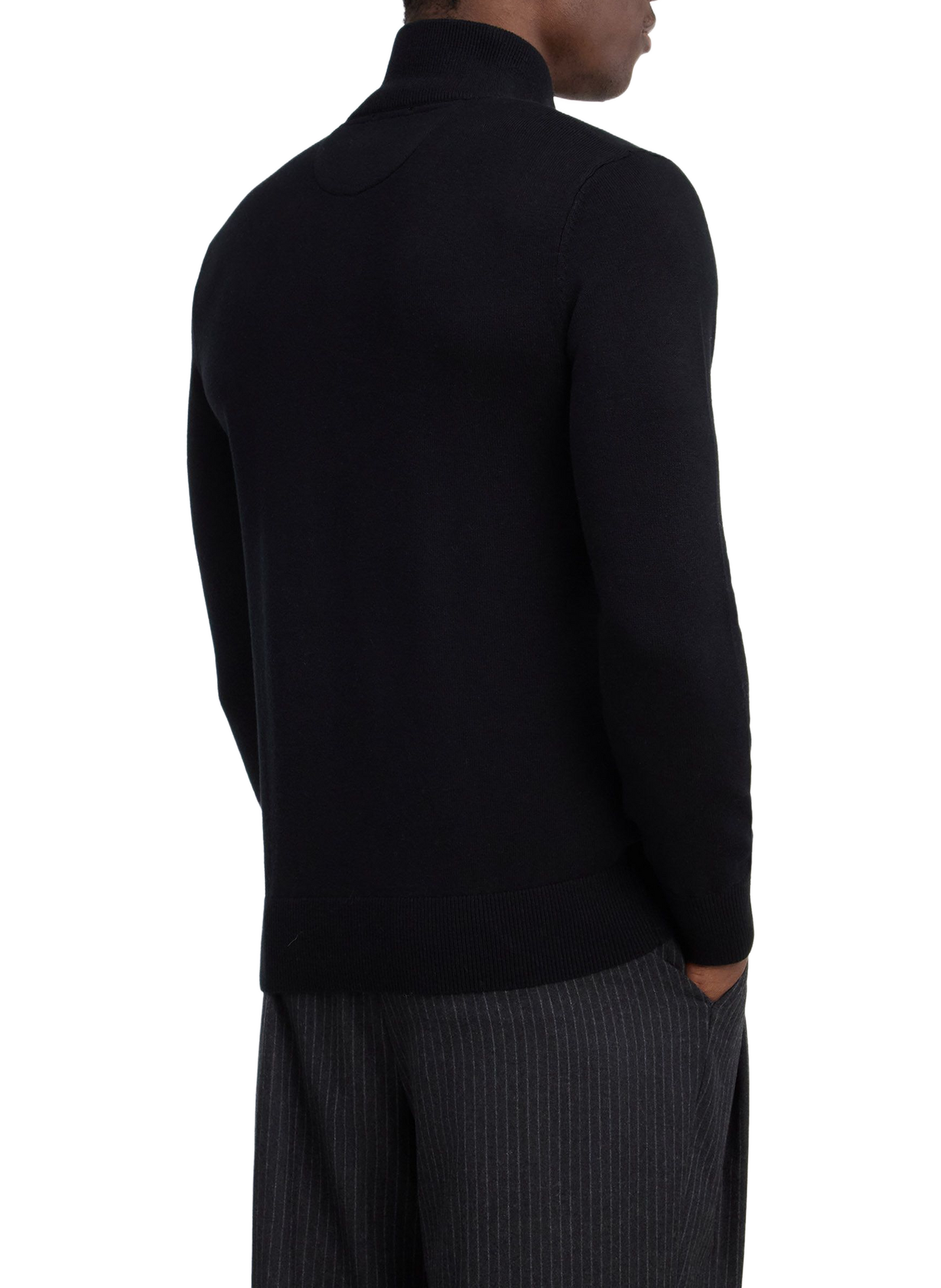 Pull col montant zippée en laine mélangée EDEN PARK Black