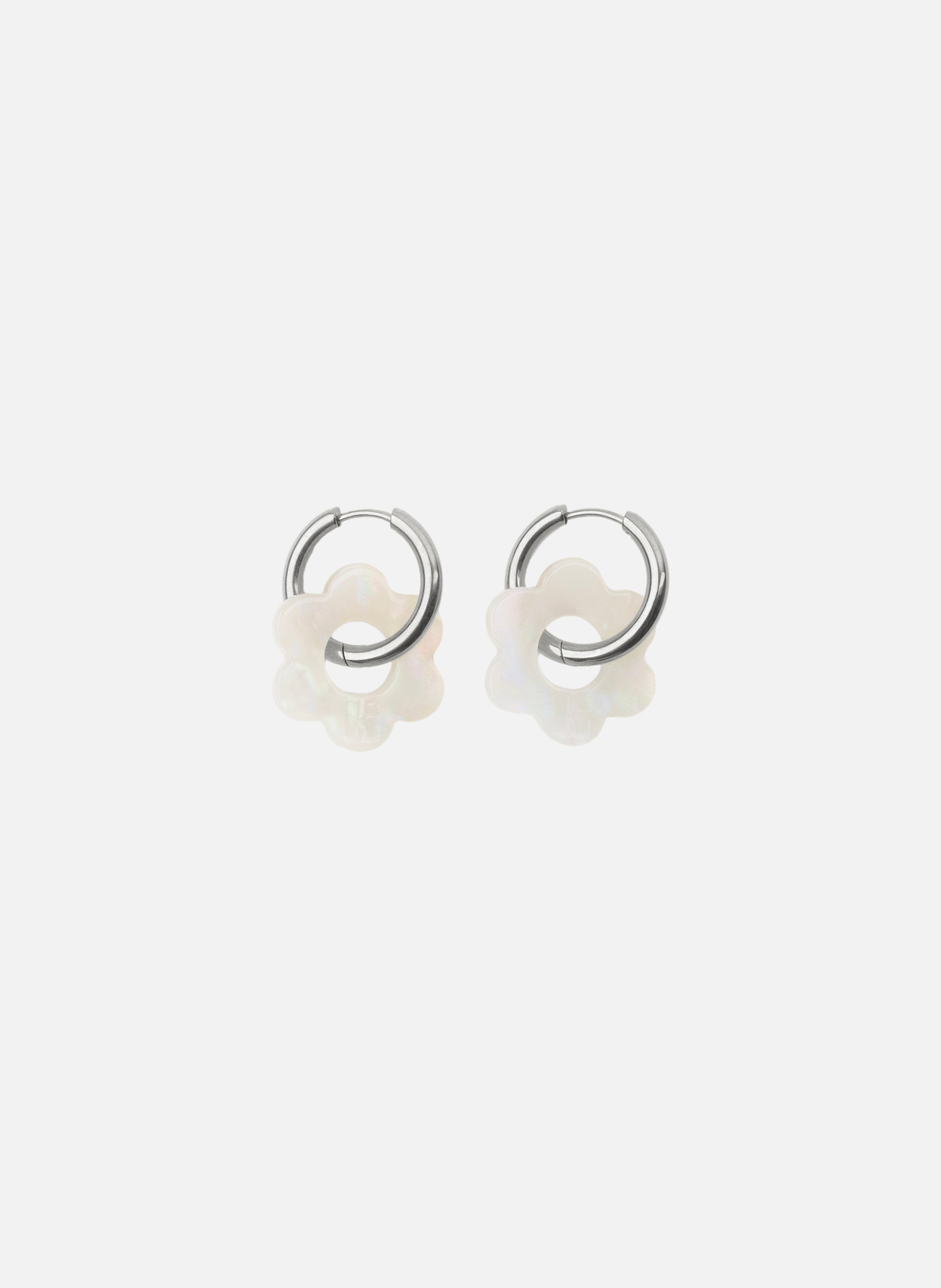 Boucles d'oreilles Baby Fleurette avec anneaux en acier inoxydable doré  Irisée