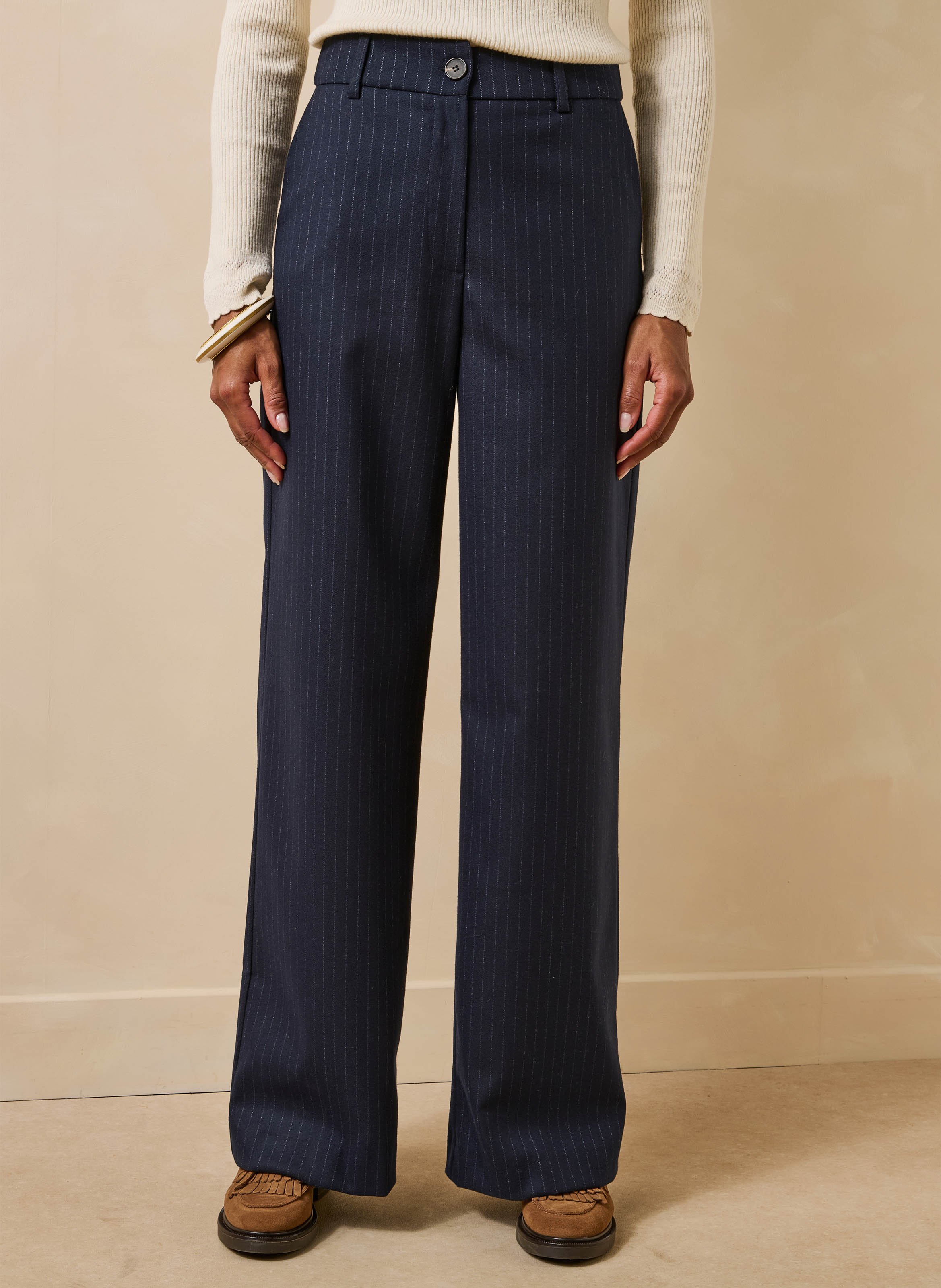 Wijde broek met strepen LA FEE MARABOUTEE Blauw