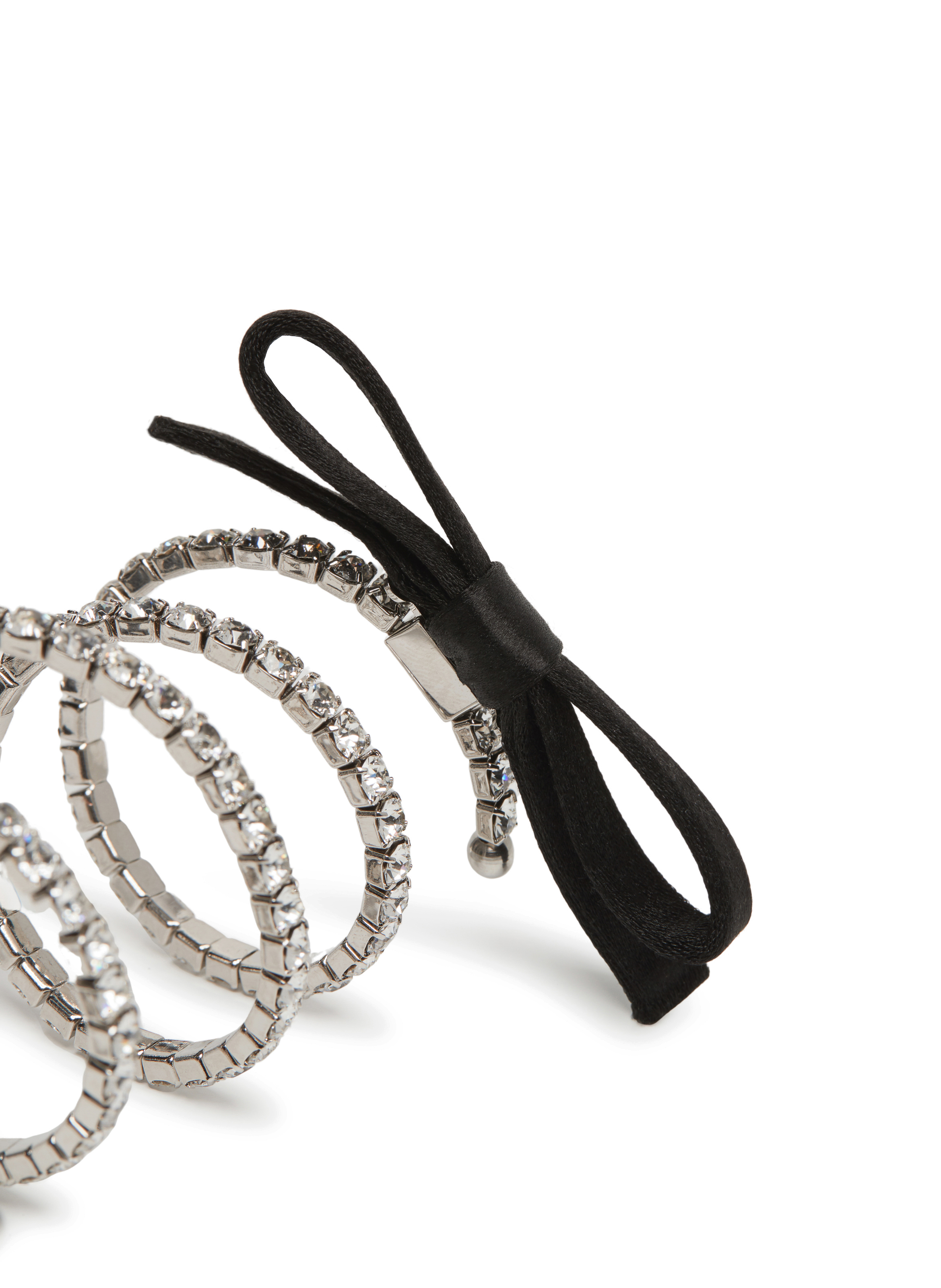 Bracelet torsadé en soie et cristaux