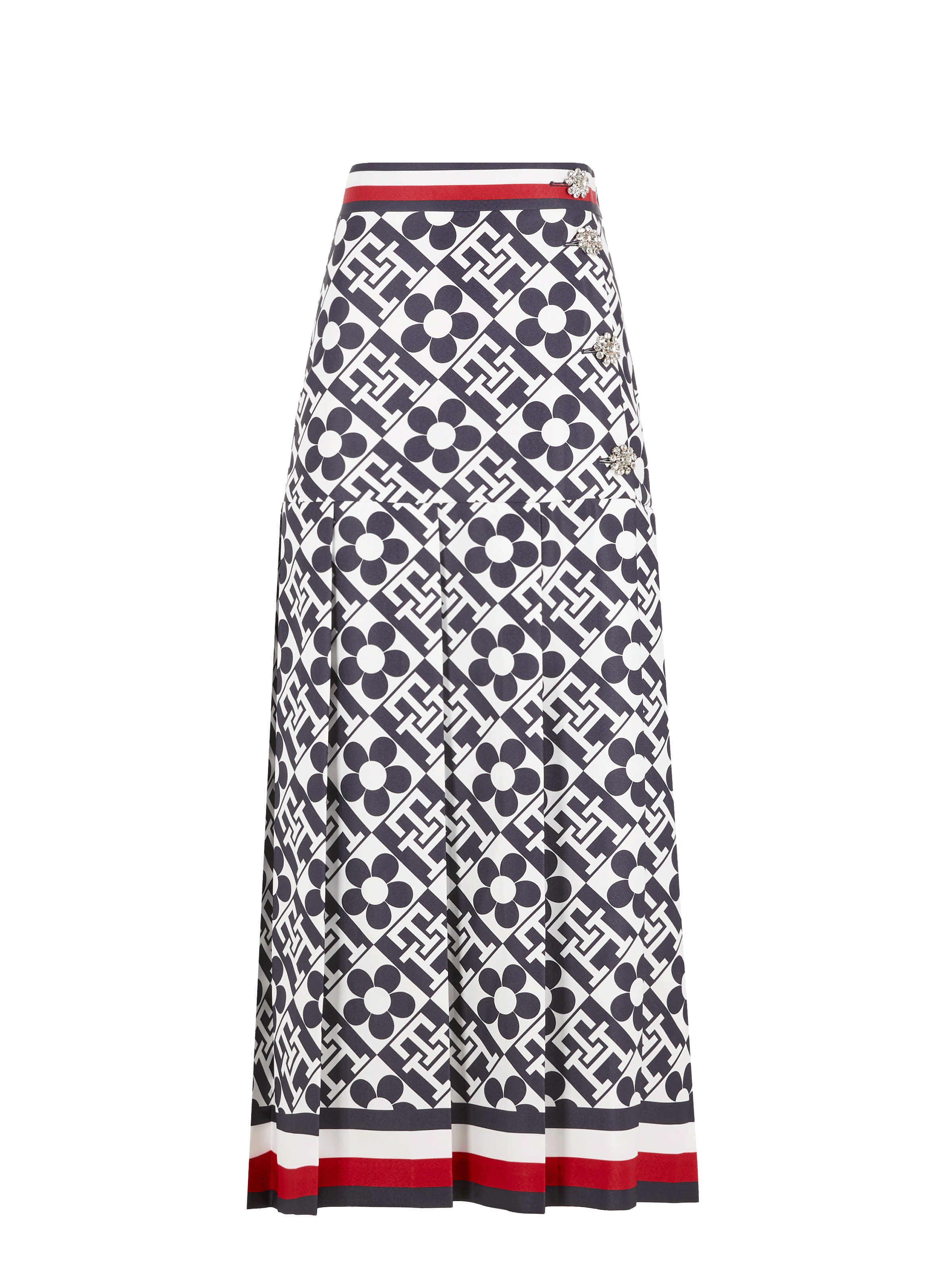 Jupe plissée à imprimé logo x Richard Quinn TOMMY HILFIGER Bleu