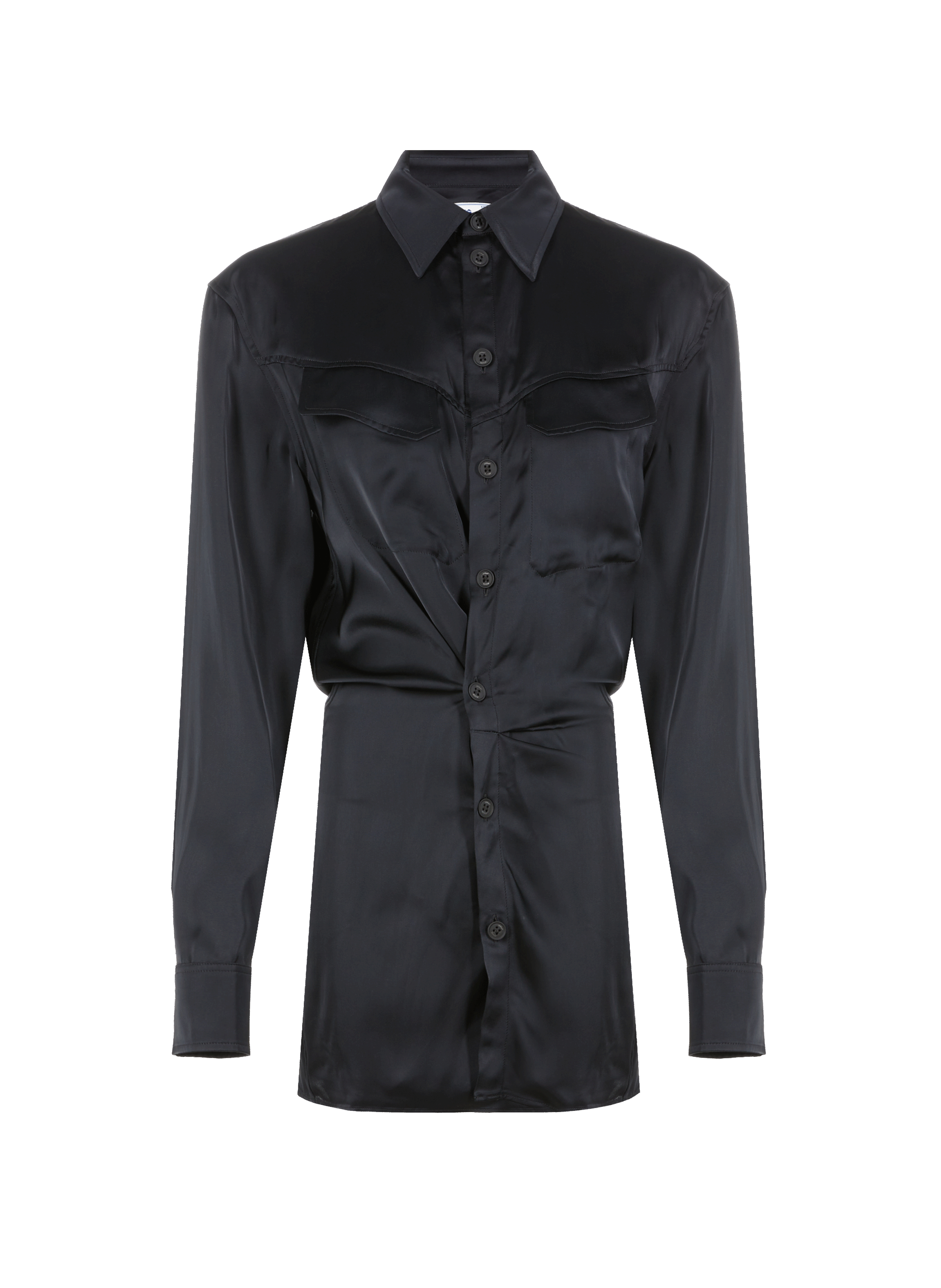 Robe chemise satinée