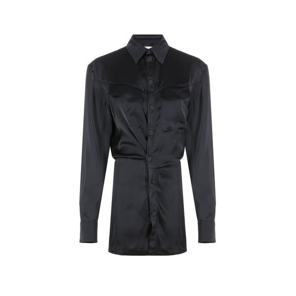 Robe chemise satinée