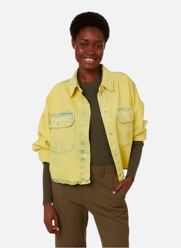 Calvin klein yellow denim jacket online