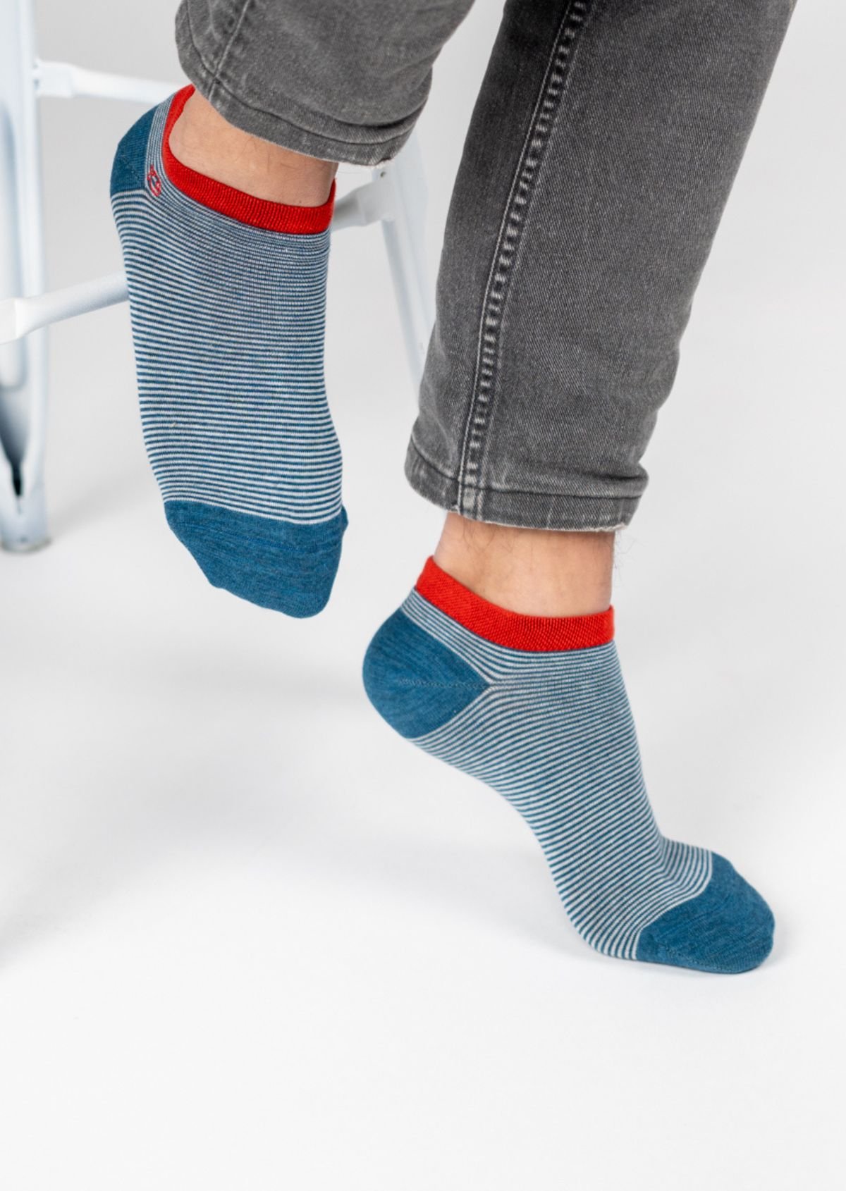 Socquettes en coton peigné rayées BILLYBELT Bleu