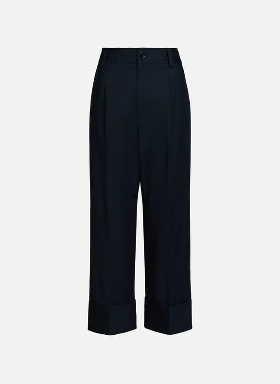 Pantalon cropped en coton Bleu by LAUREN LAUREN Pantalon cropped en coton Bleu