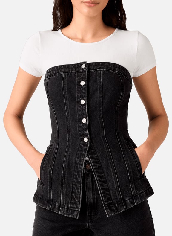 Bustier Tailored en jean Noir by LEVI'S LEVI'S Bustier Tailored en jean Noir