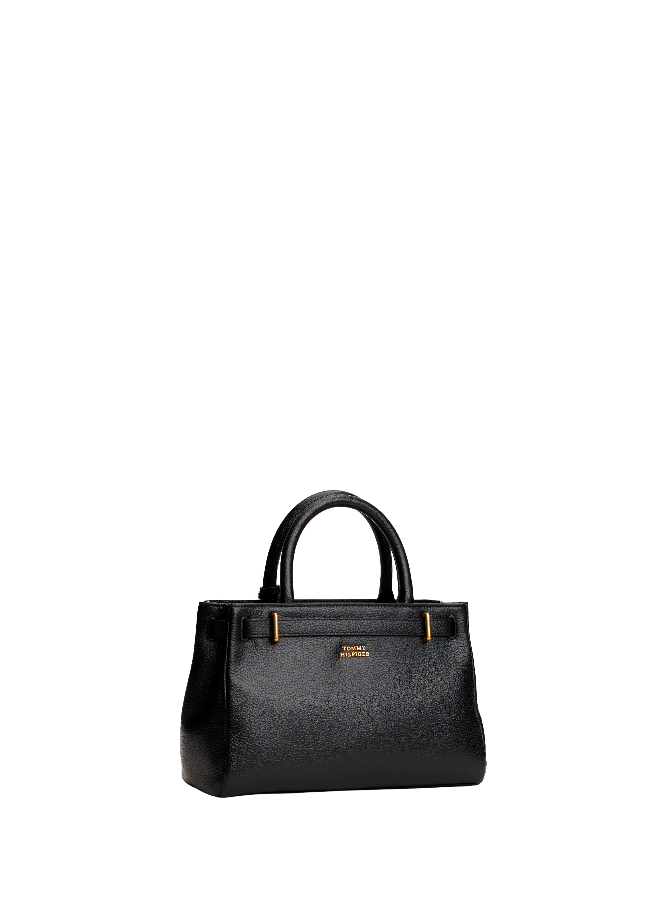 Icon leather handbag TOMMY HILFIGER Black