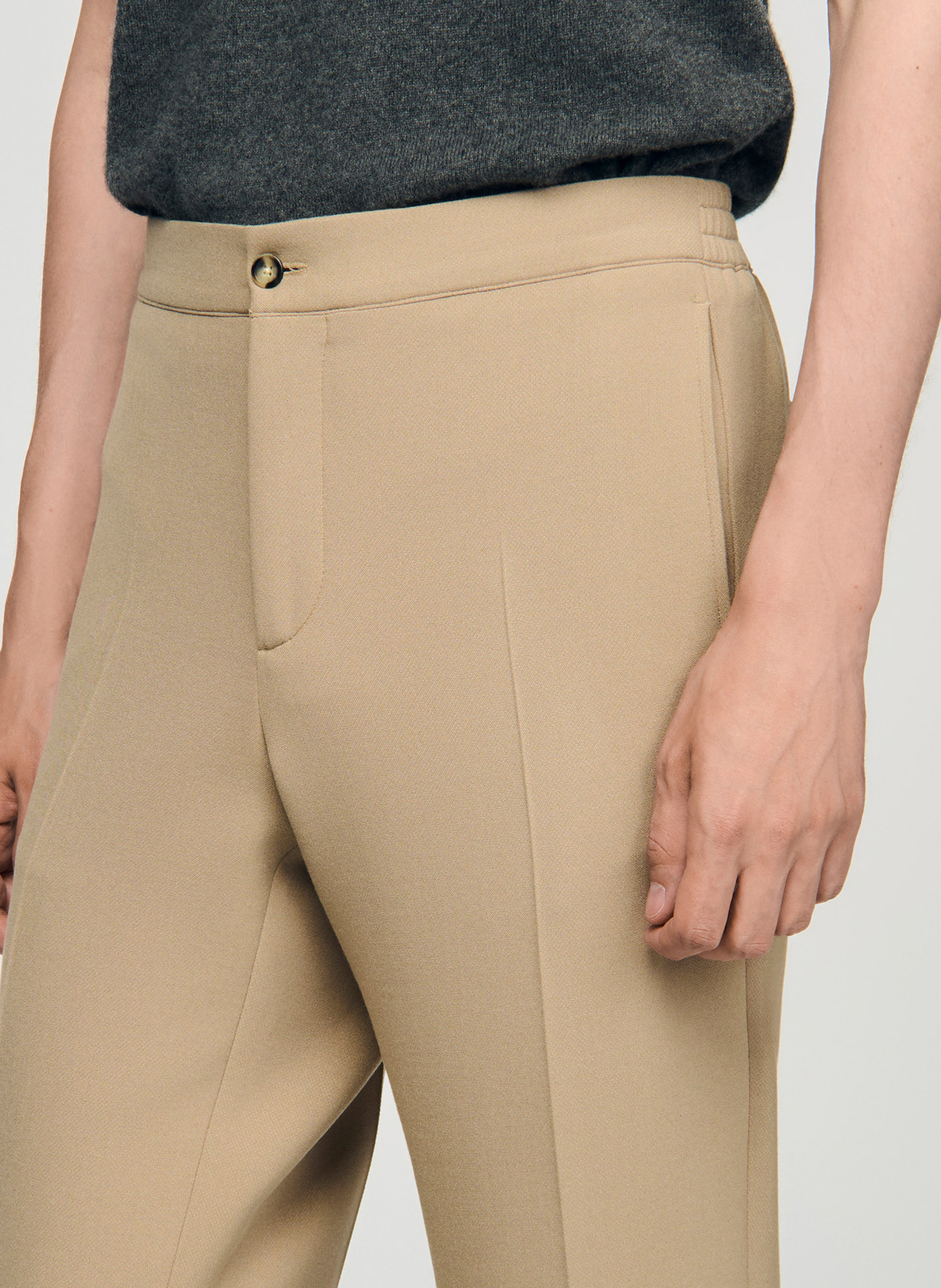 Pantalon droit SANDRO Beige
