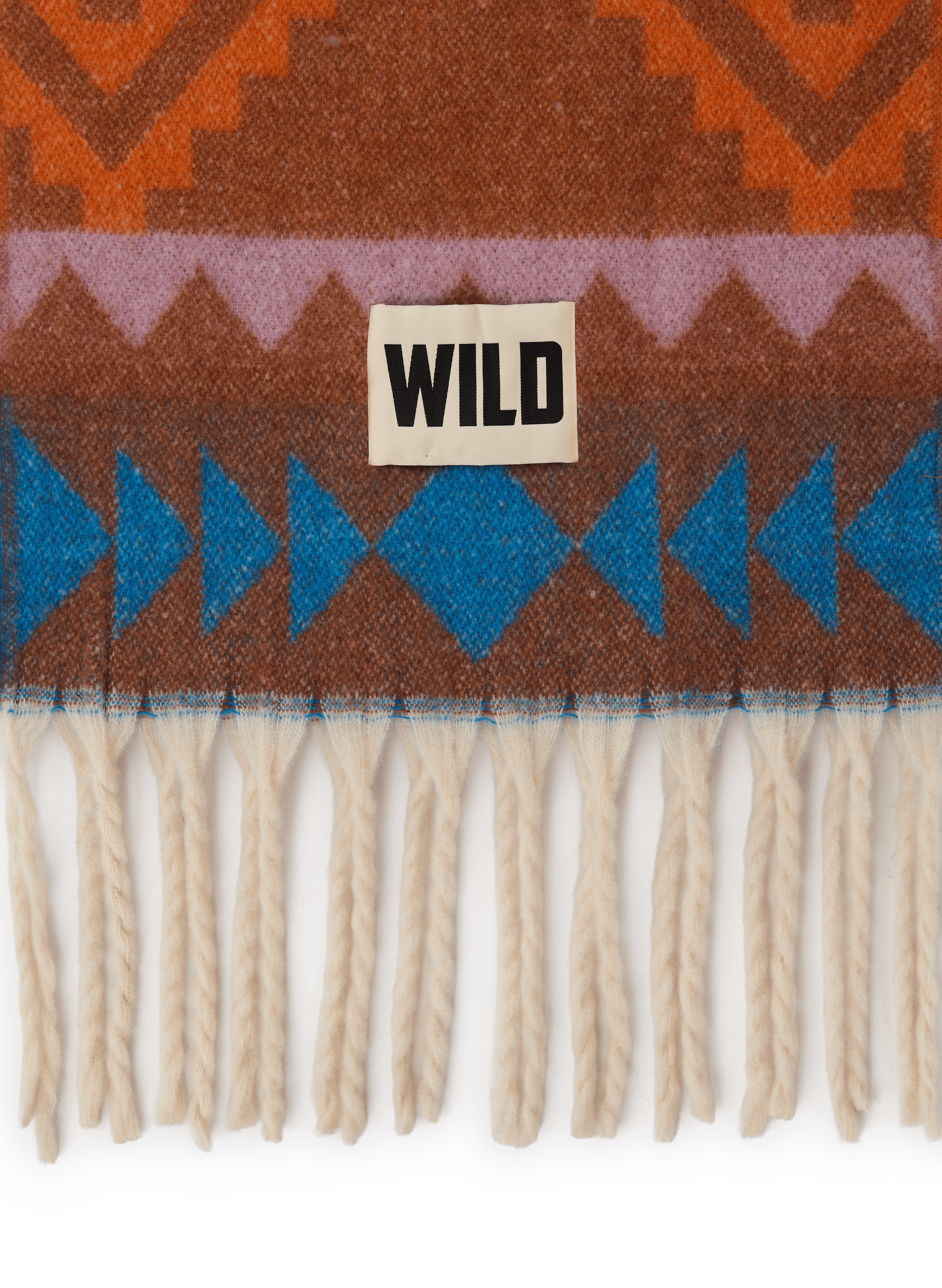 Echarpe finition frangée WILD Bleu