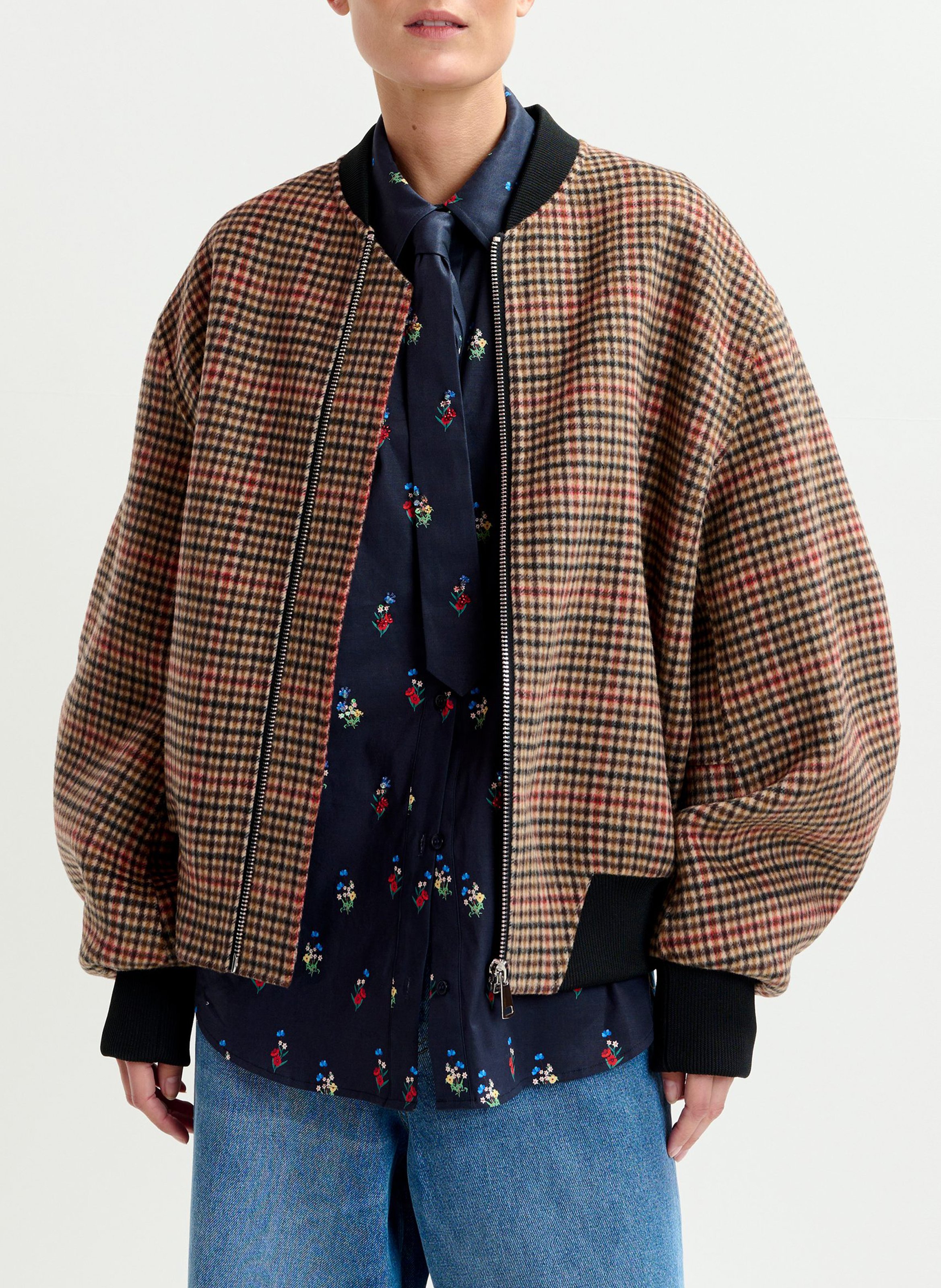 Blouson col teddy en laine Iti ESSENTIEL ANTWERP Marron