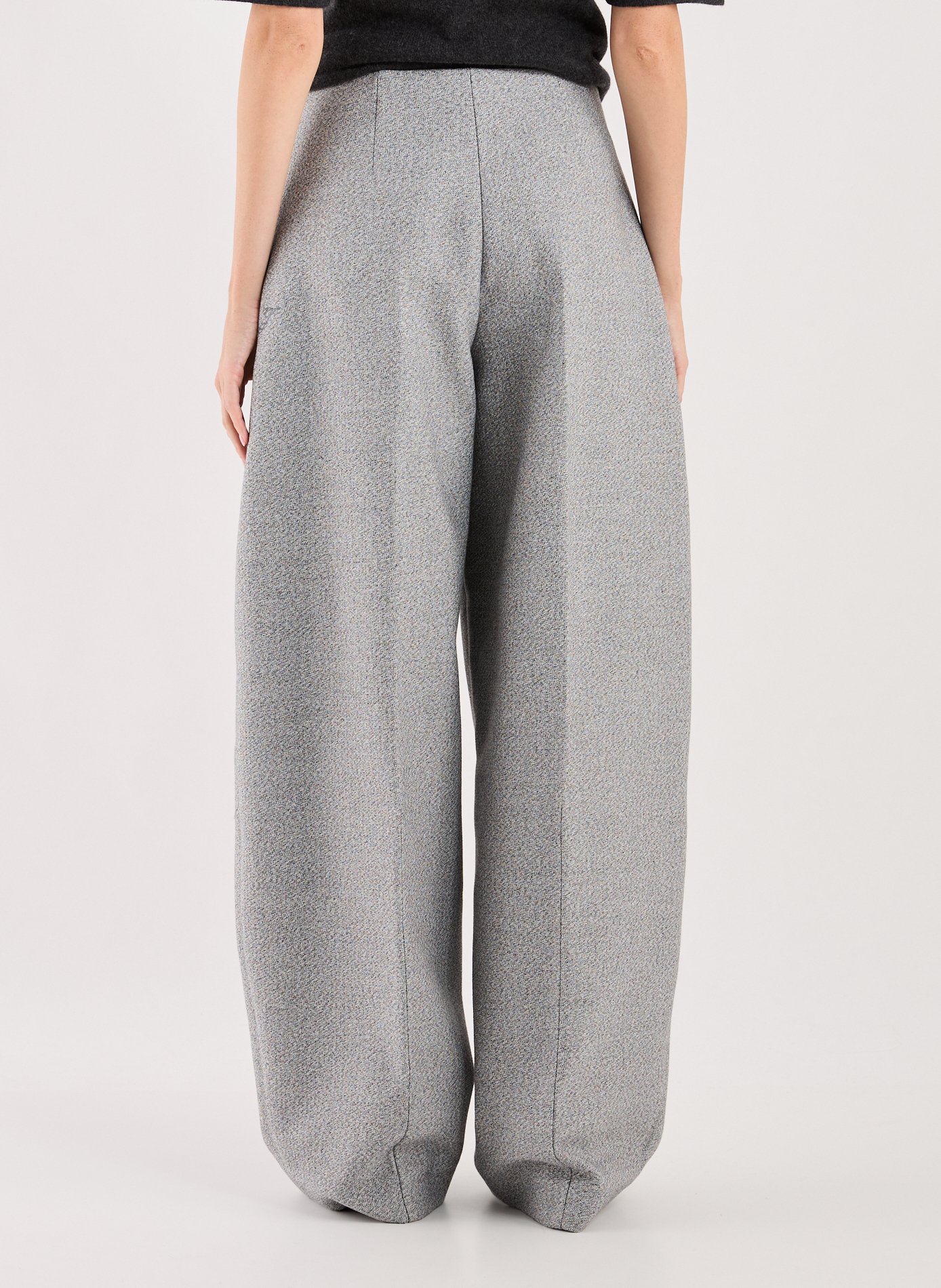 Textured wide-leg trousers in blended cotton. JACQUEMUS Grey