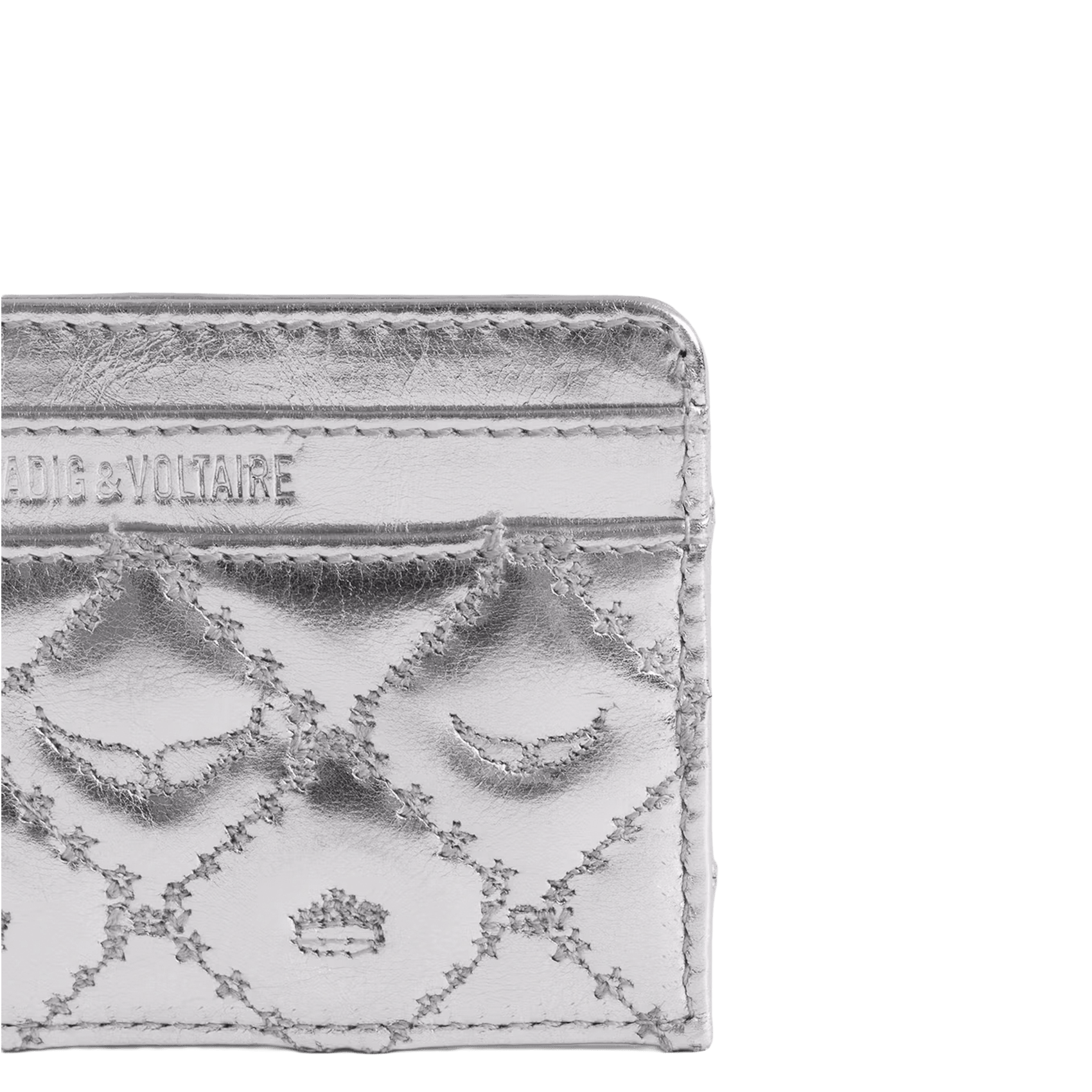 Porte-cartes en cuir métallisé zv pass ZADIG&VOLTAIRE Gris