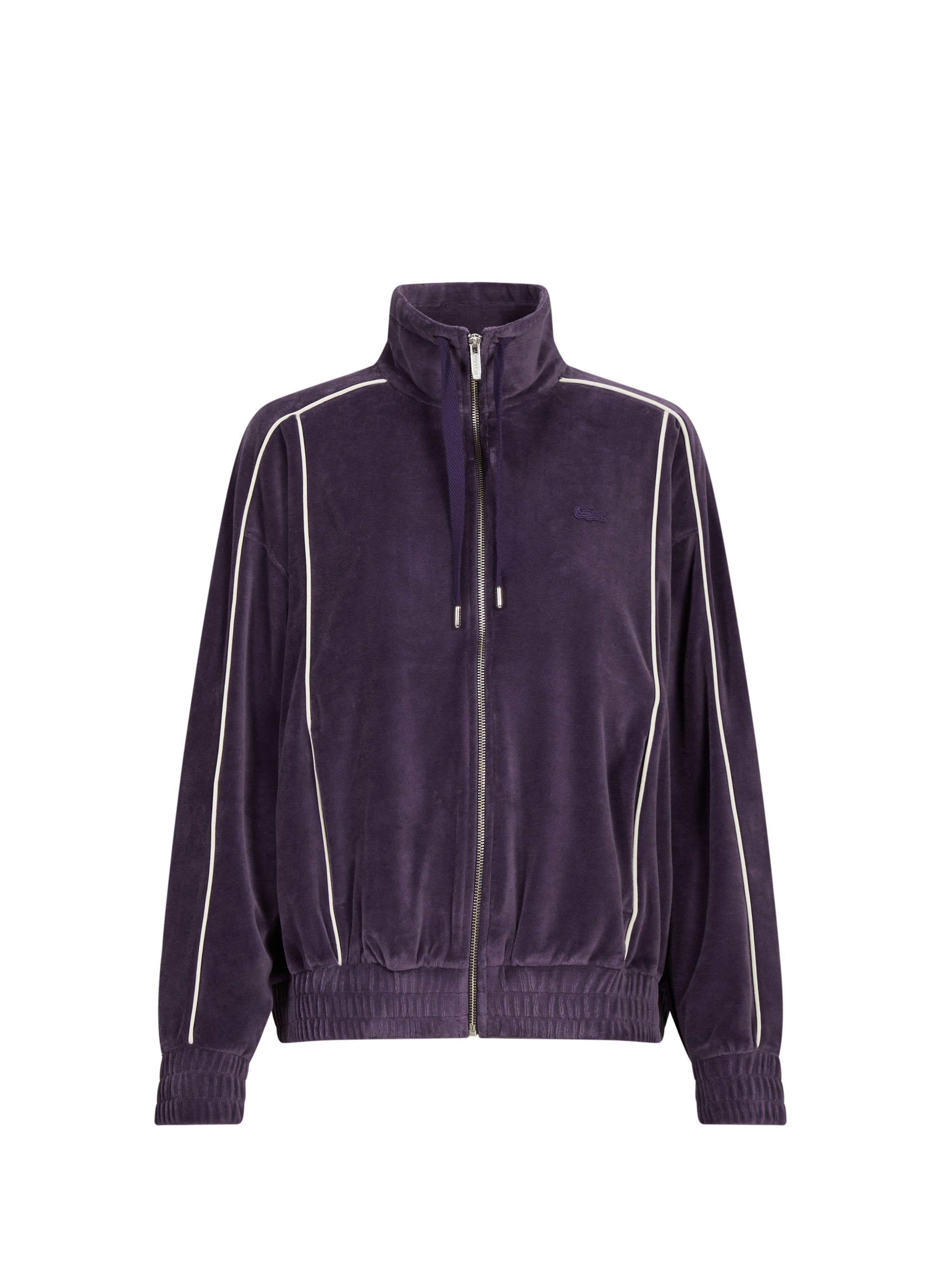 LACOSTE Gilet ample à col zippé en coton mélangé Violet