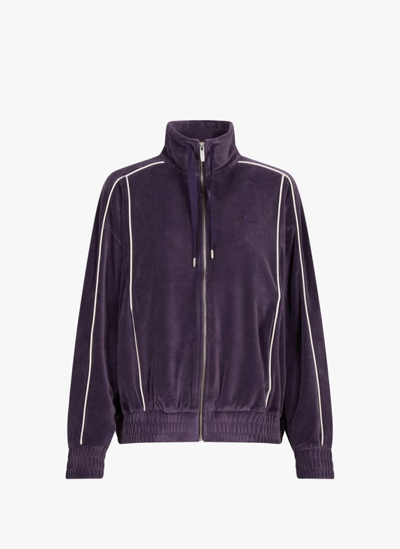 Oversized zip-up vest in blended cotton fabric | Purple by LACOSTE Oversized zip-up vest in blended cotton fabric Purple