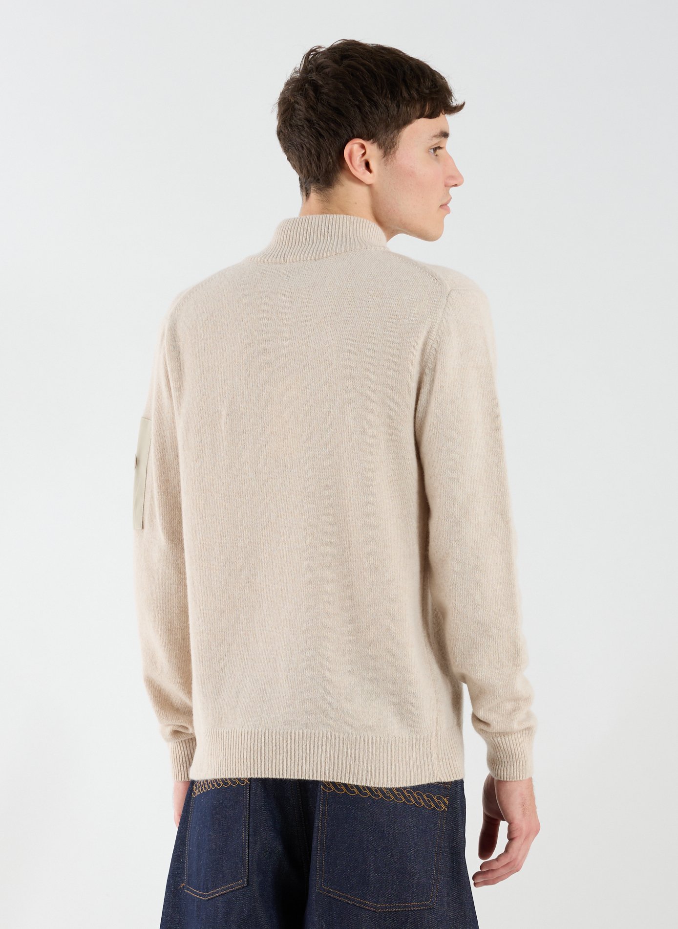 Wool blend zip-up sweater 1789 CALA Beige