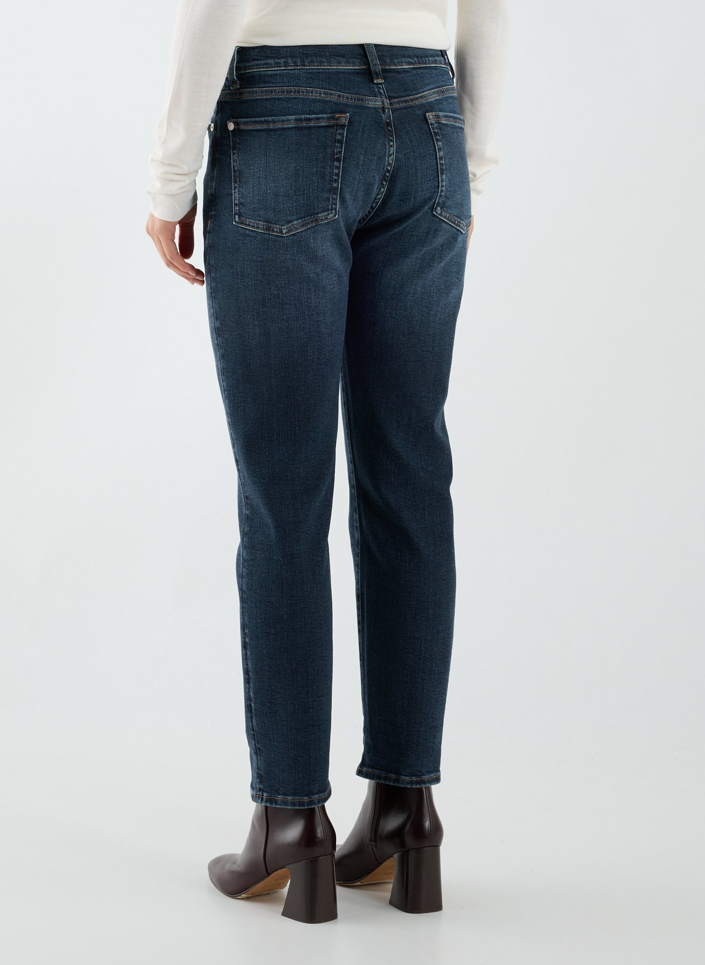 Jean skinny en coton mélangé 7 FOR ALL MANKIND Bleu