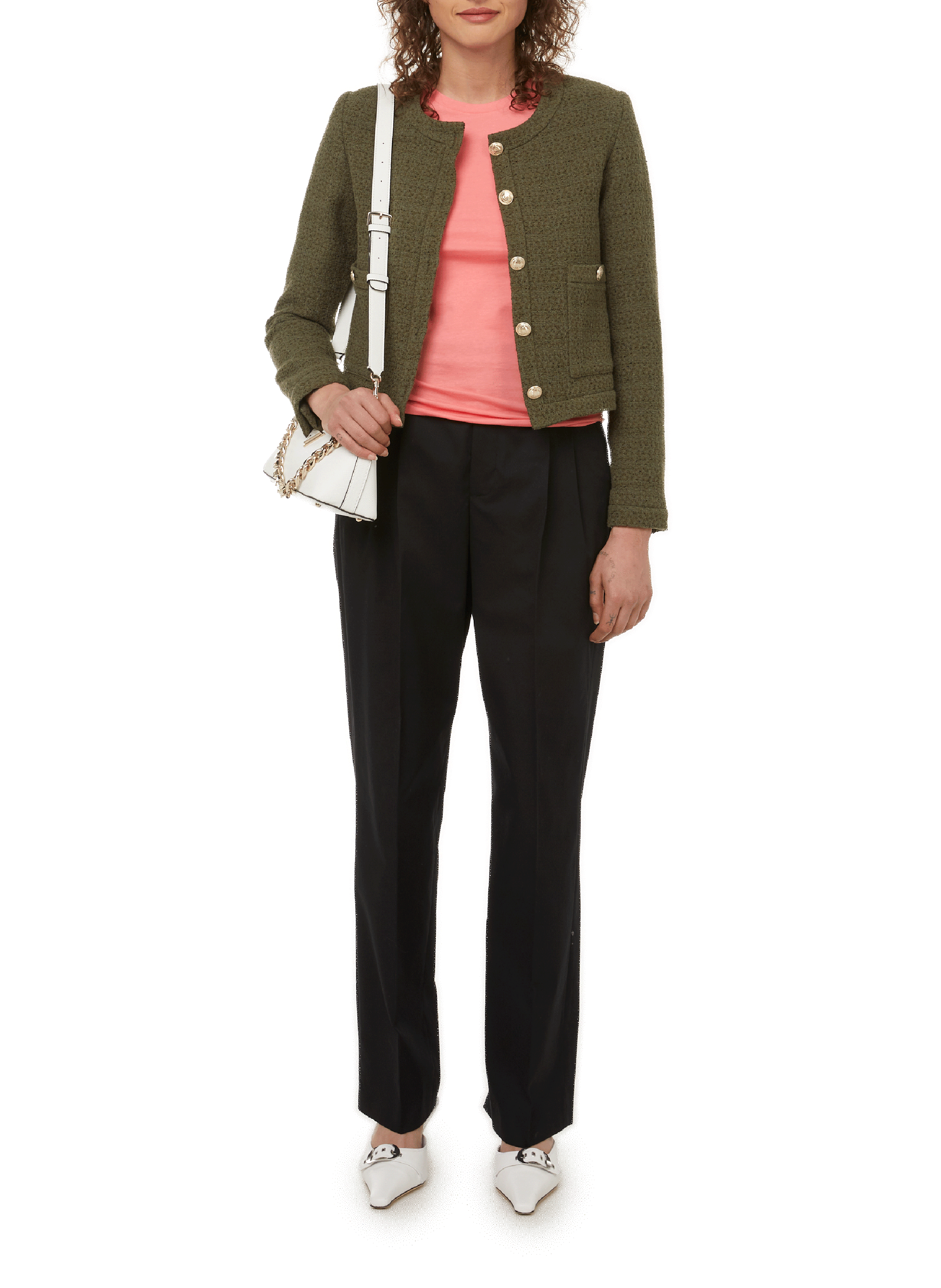 Rosie tweed jacket SAISON 1865 Khaki