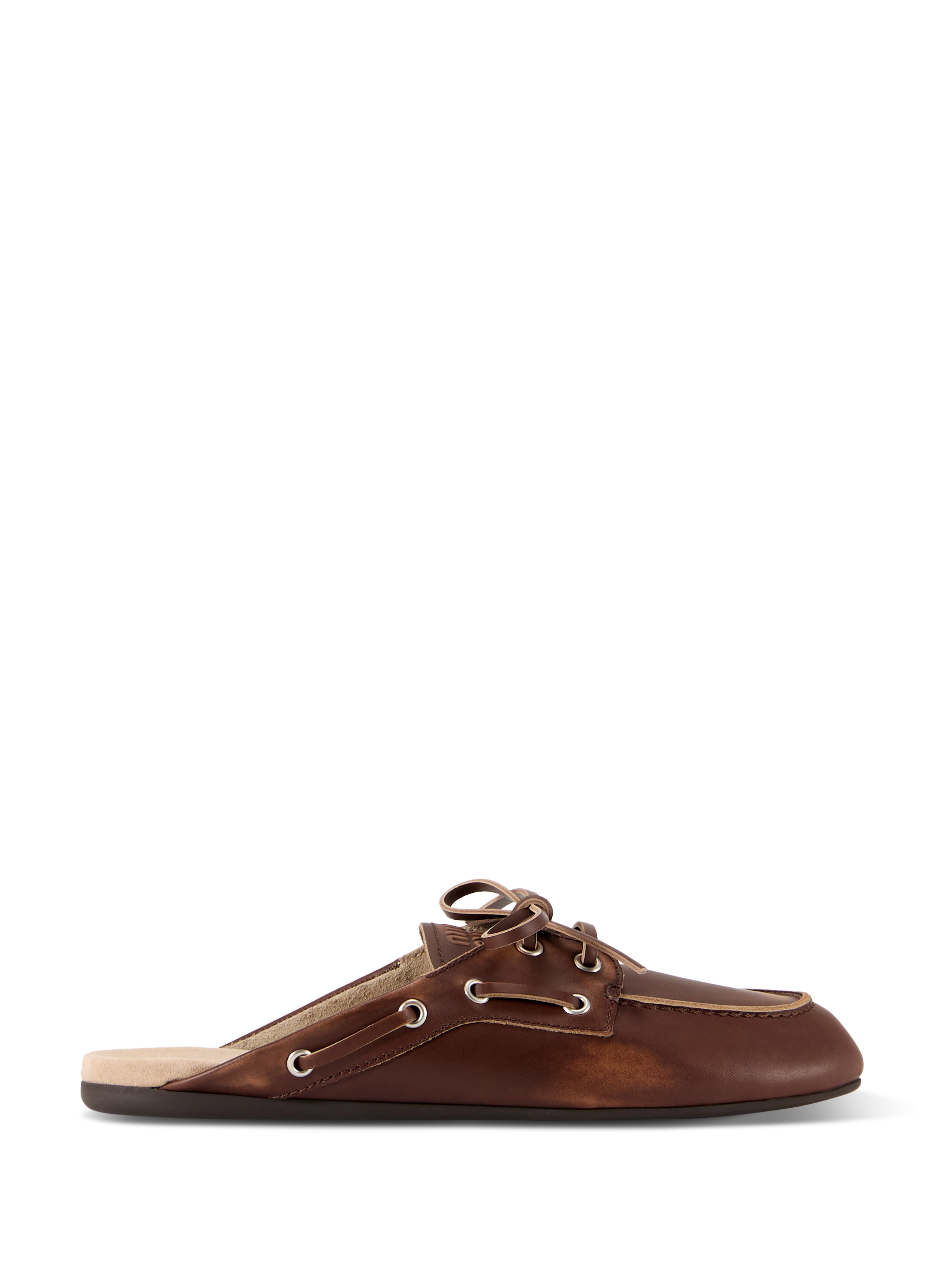 Mules en suède délavé MIU MIU Marron